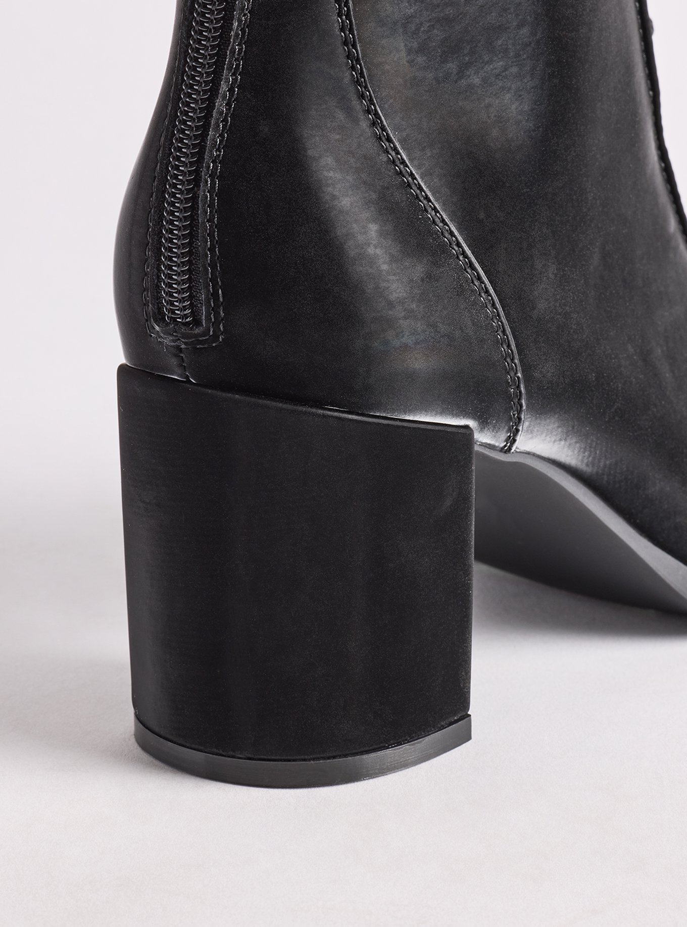 Lace-Up Block Heel Bootie (WW), BLACK, alternate