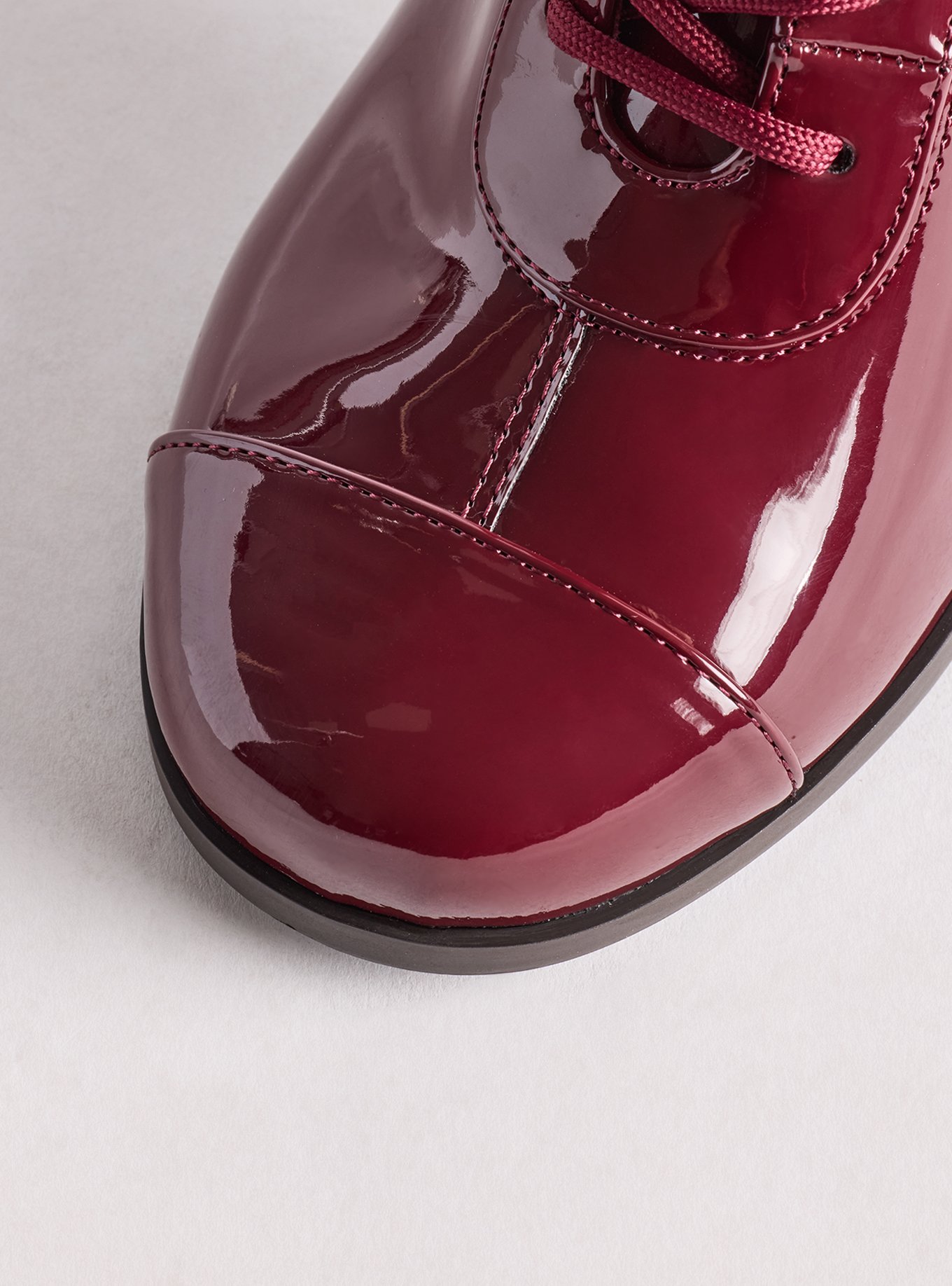 Lace-Up Block Heel Bootie (WW), WINE, alternate