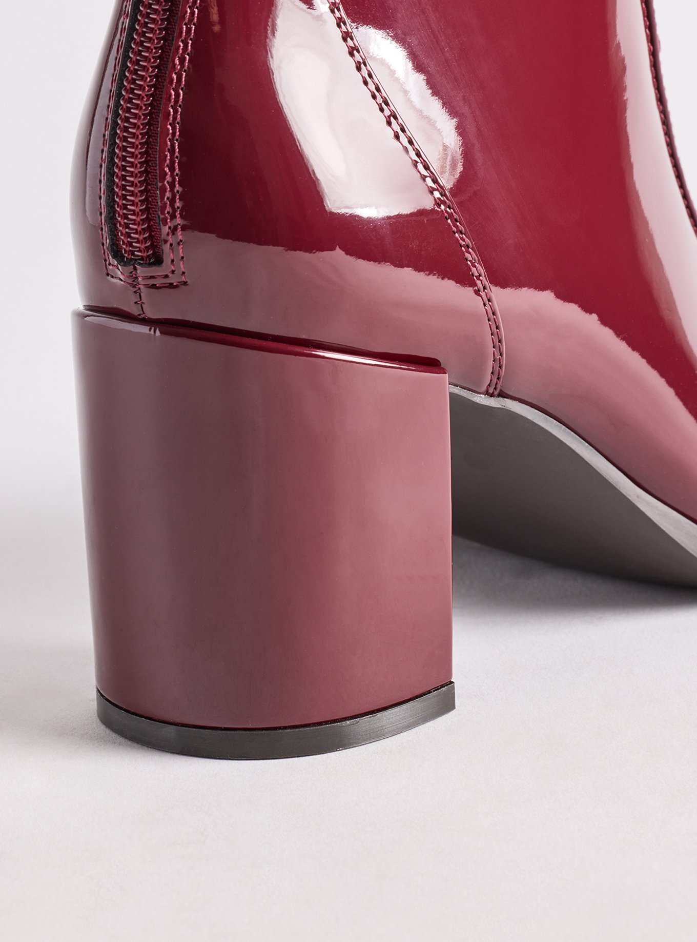 Lace-Up Block Heel Bootie (WW), WINE, alternate