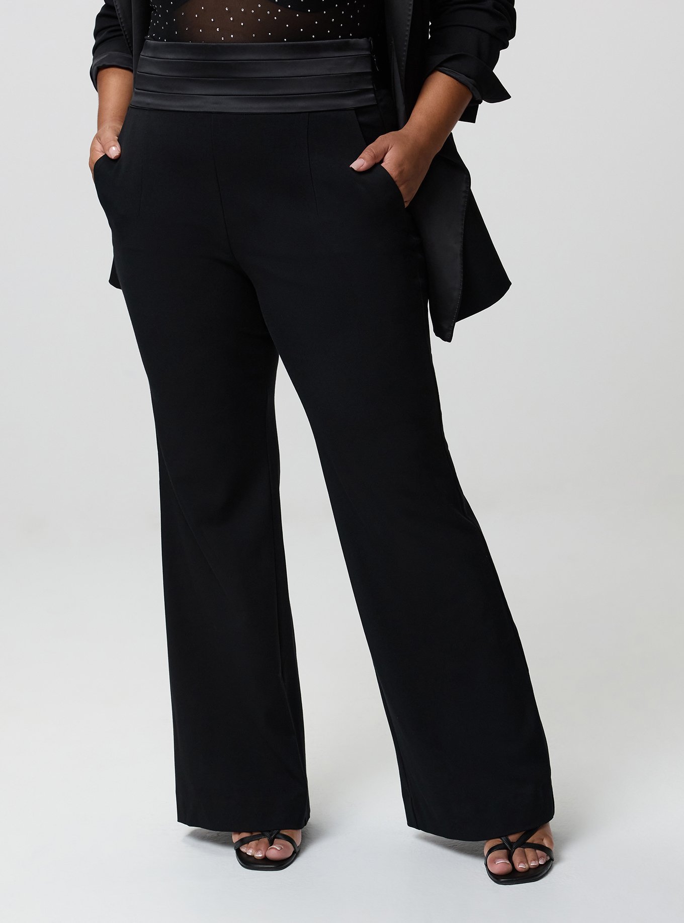 Studio Twill High-Rise Flare Pant, DEEP BLACK, alternate