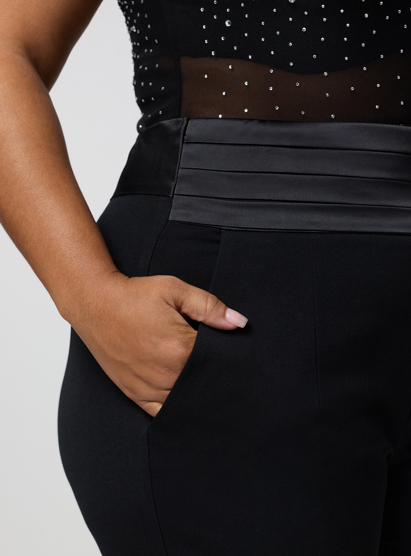 Studio Twill High-Rise Flare Pant, DEEP BLACK, alternate
