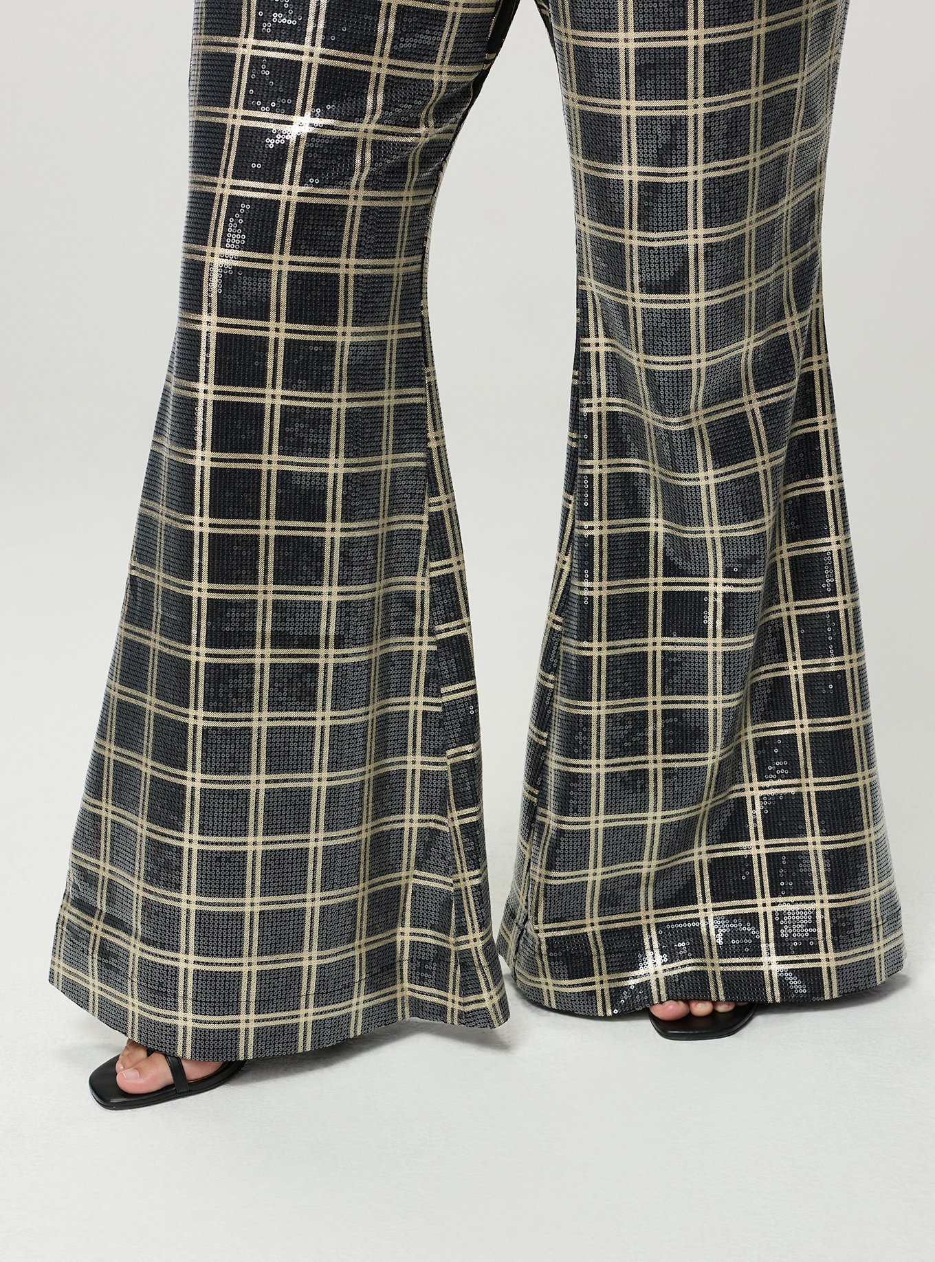Studio Luxe Sequin Flare Pant, MODERN PLAID GOLD, alternate