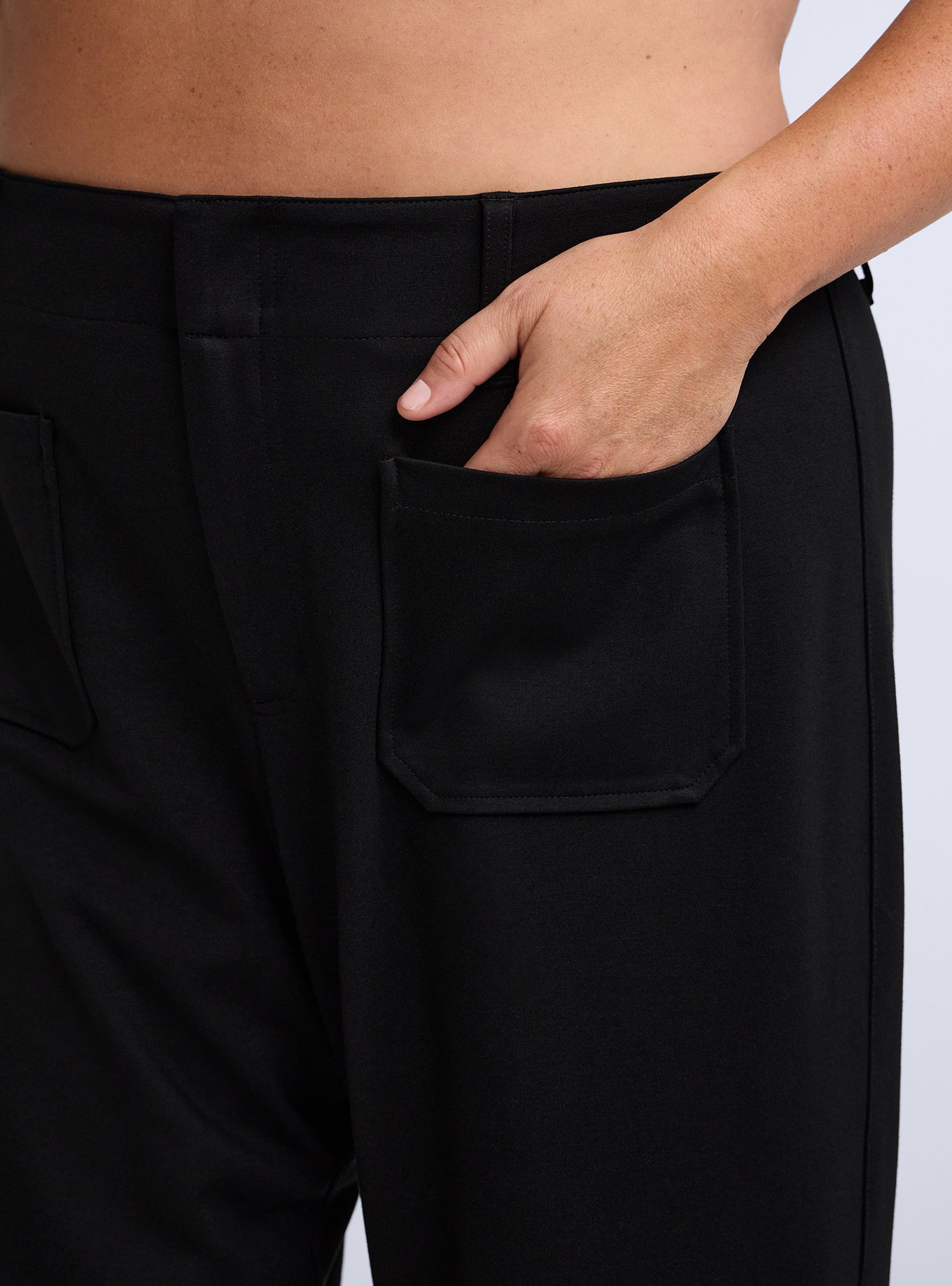 Belle Isle Ponte Patch Pocket Pant, DEEP BLACK, alternate