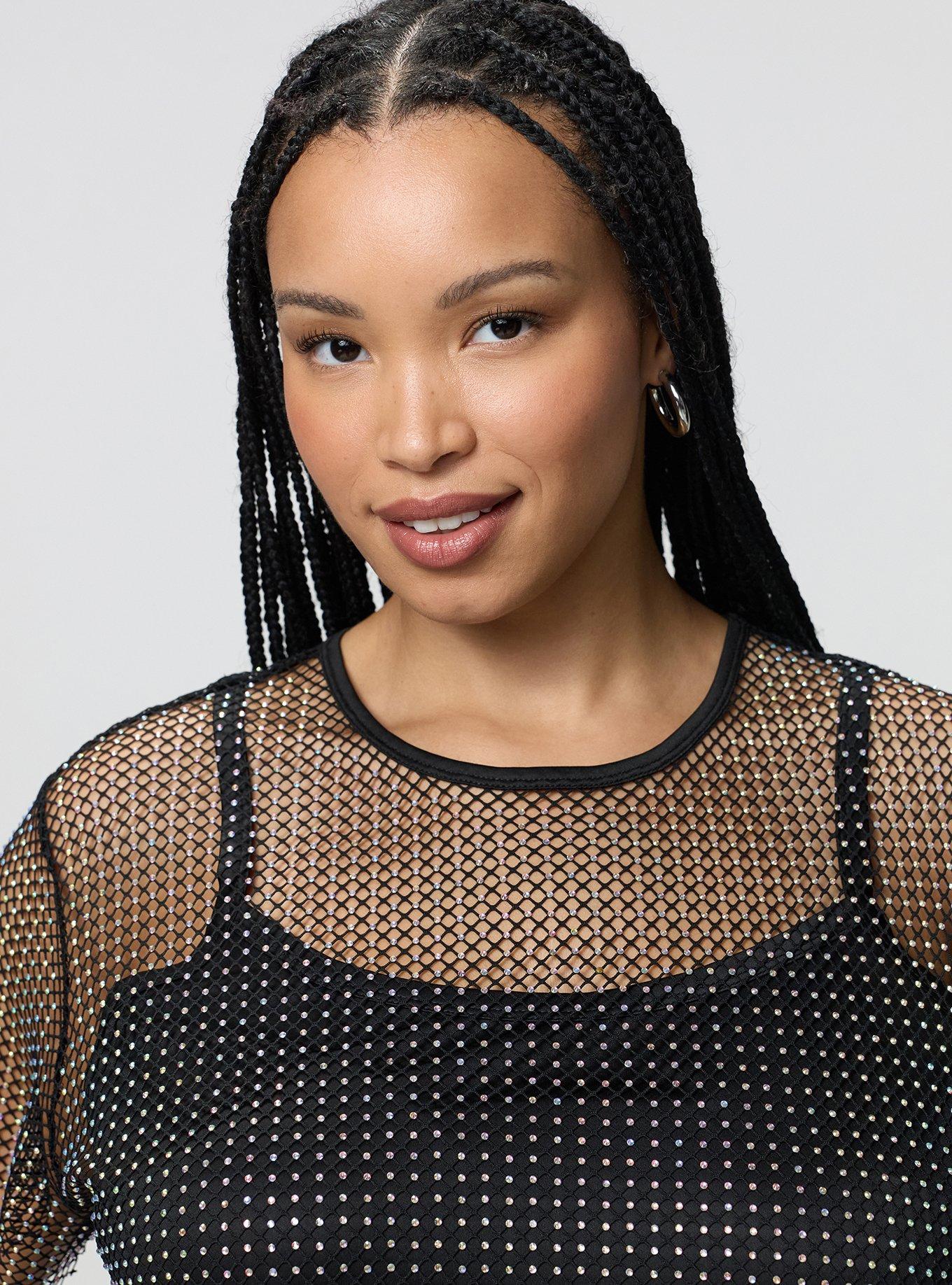 Mesh T-Shirt Mini Dress, DEEP BLACK, alternate