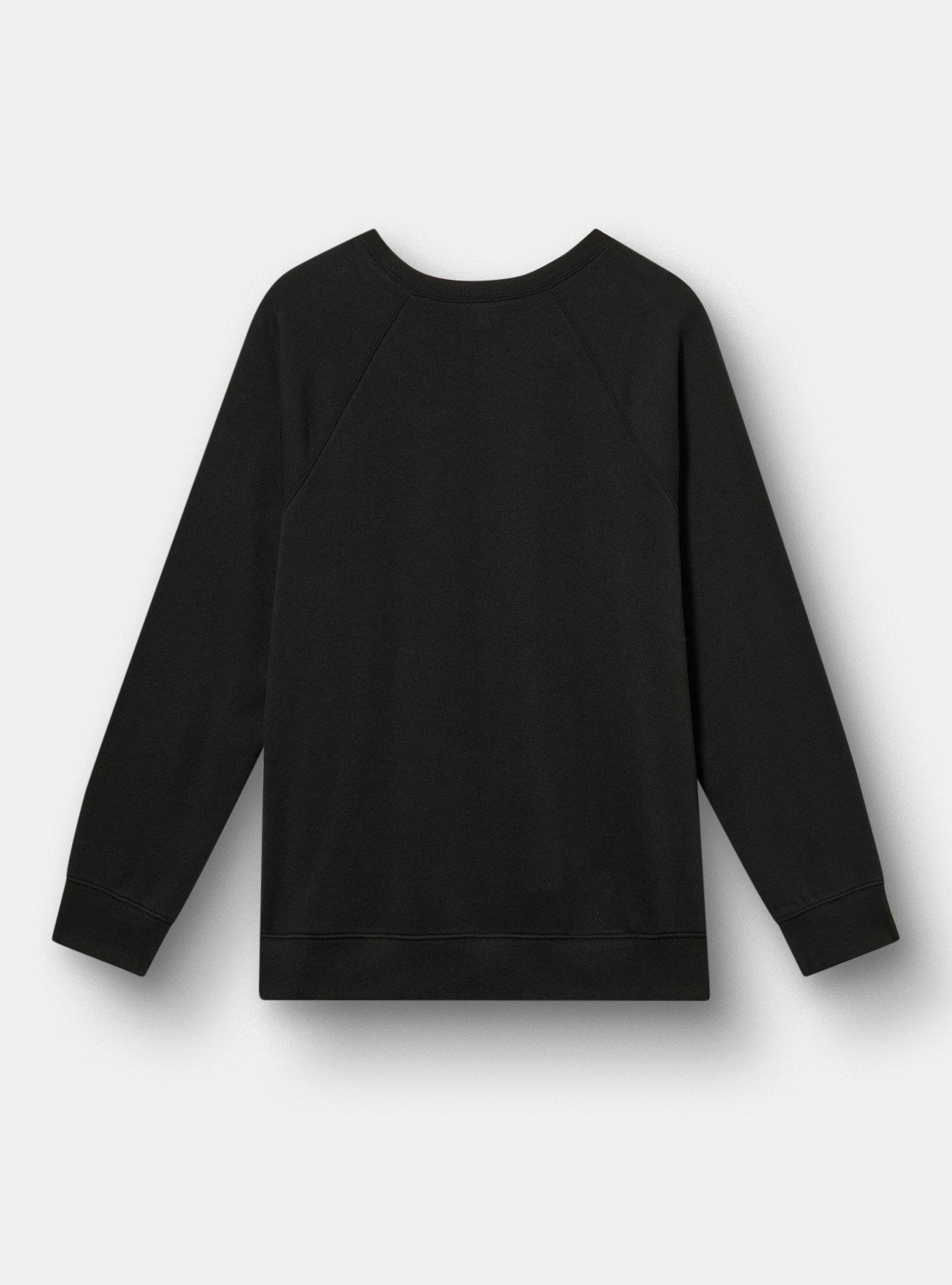 Relaxed Cozy Fleece Sweatshirt, SWEARING IT HELPS DEEP BLACK, alternate