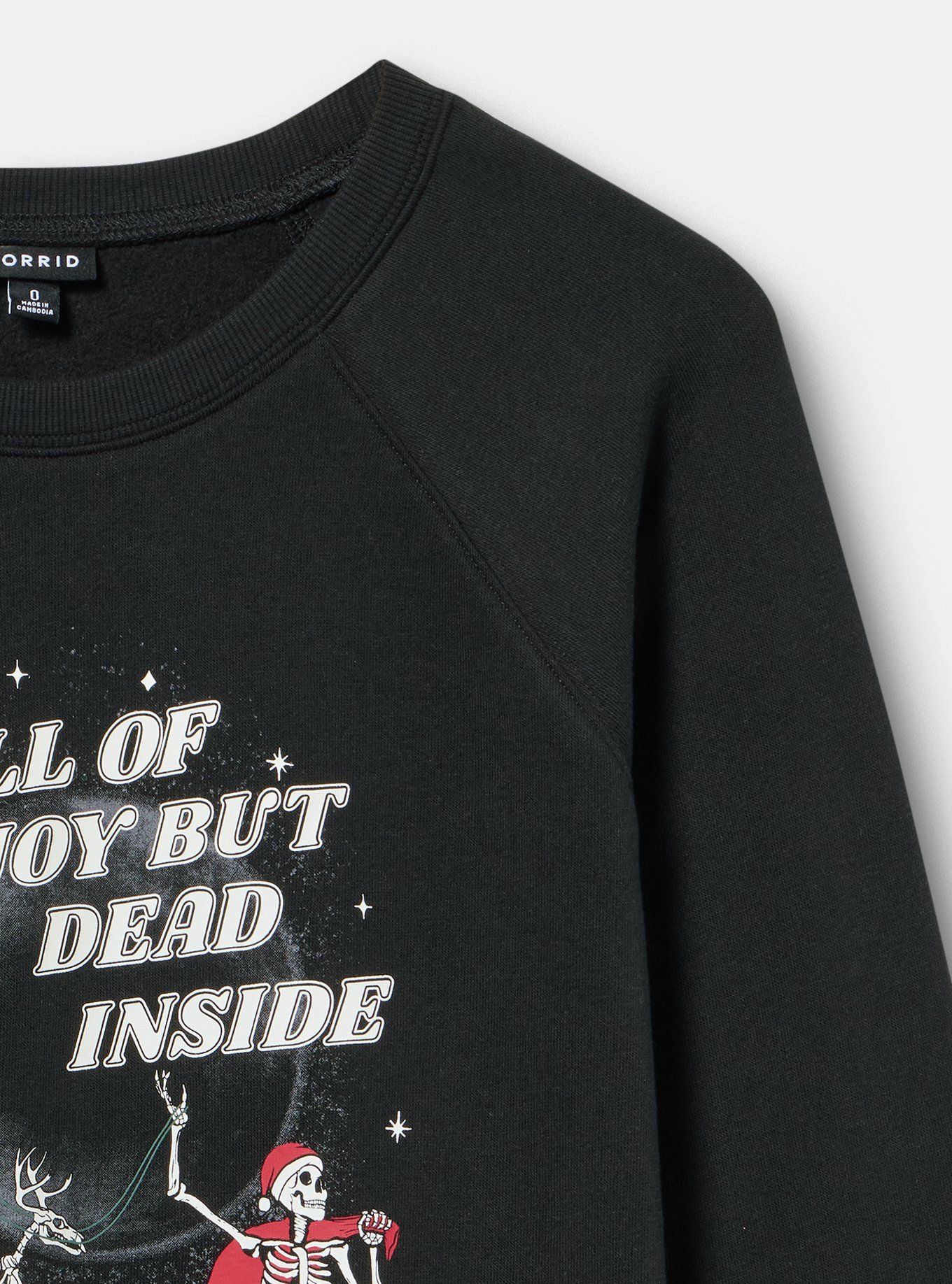 Relaxed Cozy Fleece Sweatshirt, FULL OF JOY DEEP BLACK, alternate