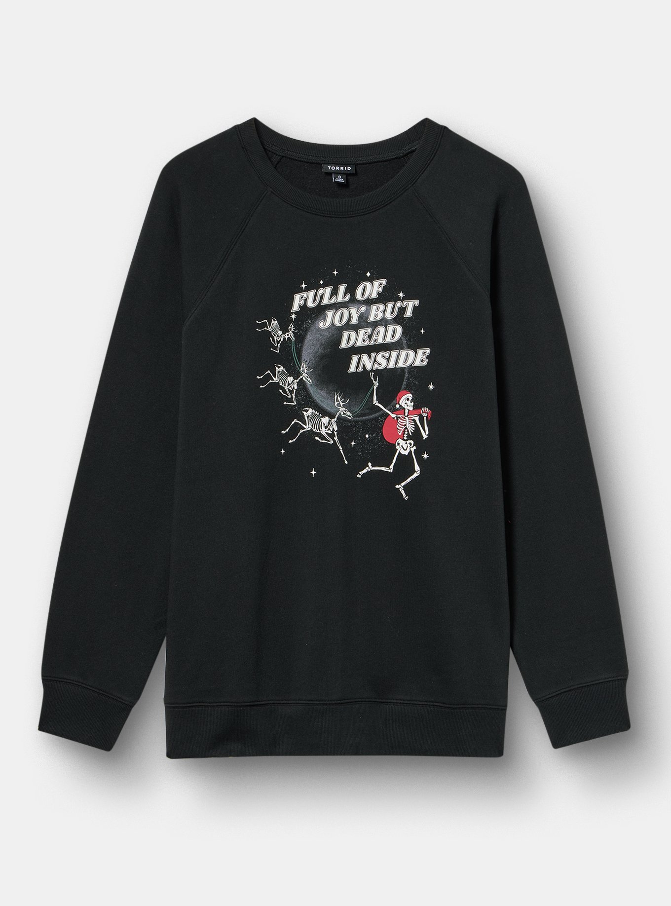 Relaxed Cozy Fleece Sweatshirt, FULL OF JOY DEEP BLACK, hi-res