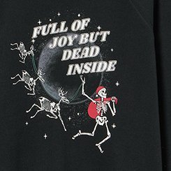 Relaxed Cozy Fleece Sweatshirt, FULL OF JOY DEEP BLACK, swatch