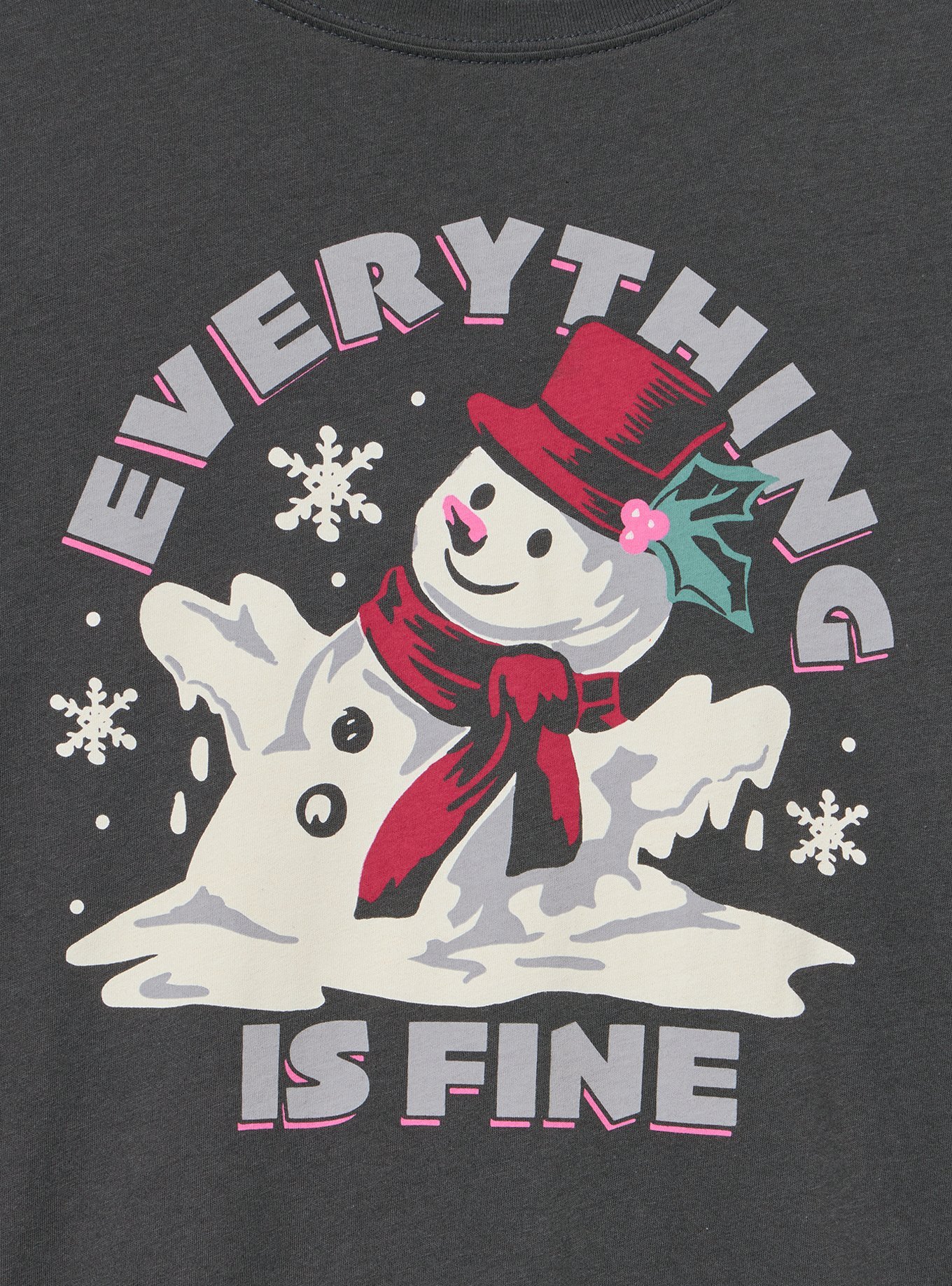 Classic Heritage Jersey Long Sleeve Tee, EVERYTHING IS FINE SNOWMAN VINTAGE BLACK, alternate