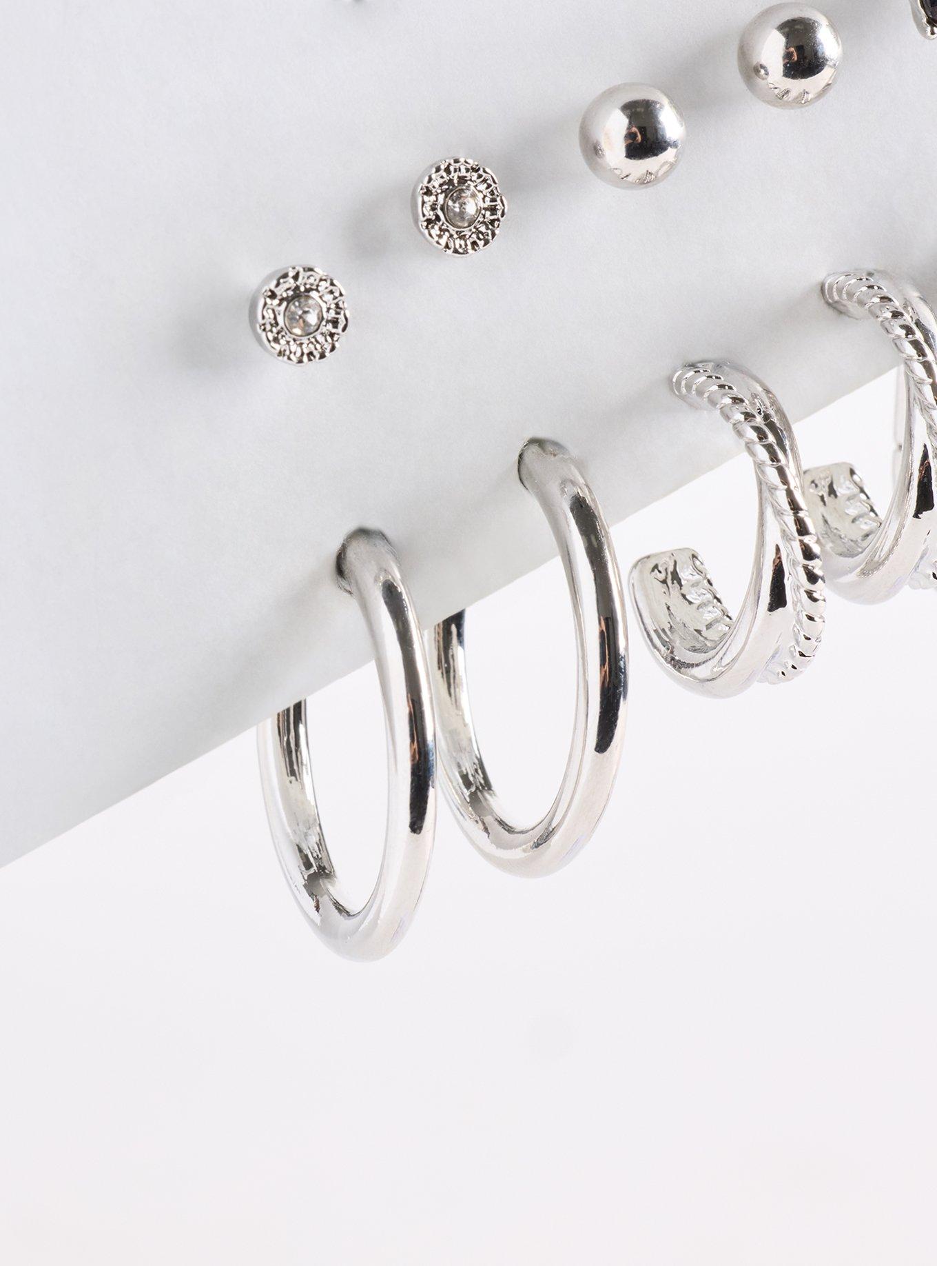 Post Hoop Earring Set, , alternate