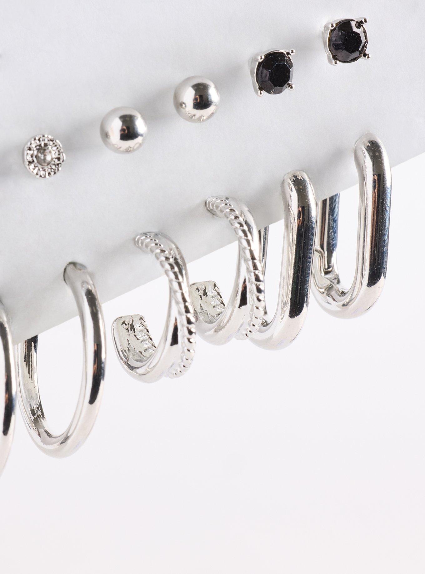 Post Hoop Earring Set, , alternate