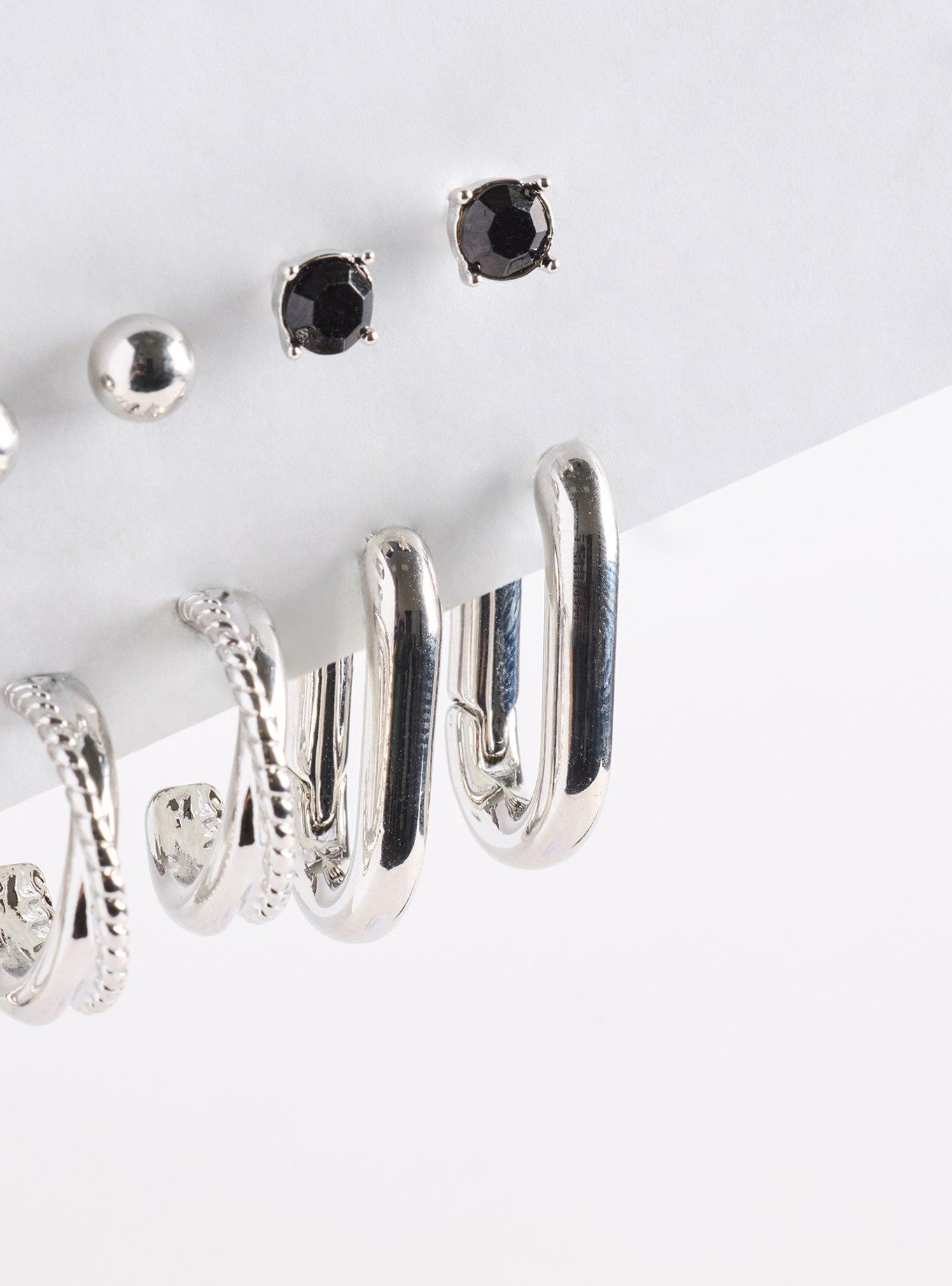 Post Hoop Earring Set, , alternate