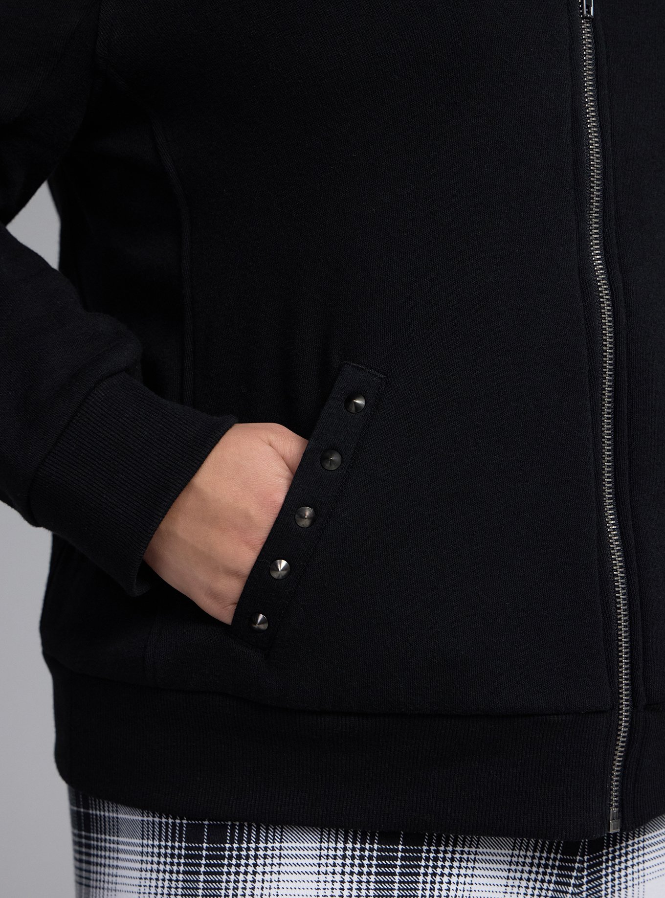 Nightfall Studded Moto Jacket, DEEP BLACK, alternate