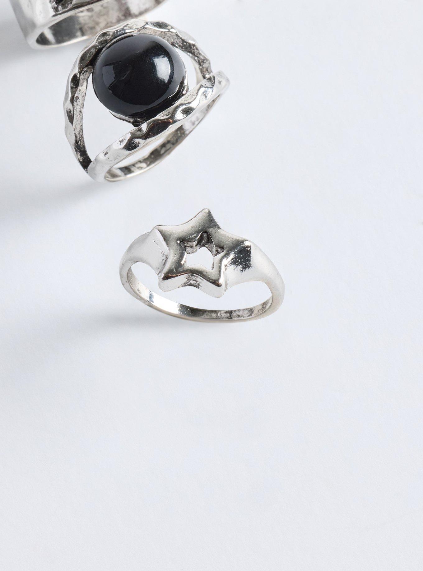 Star Ring Set, SILVER, alternate