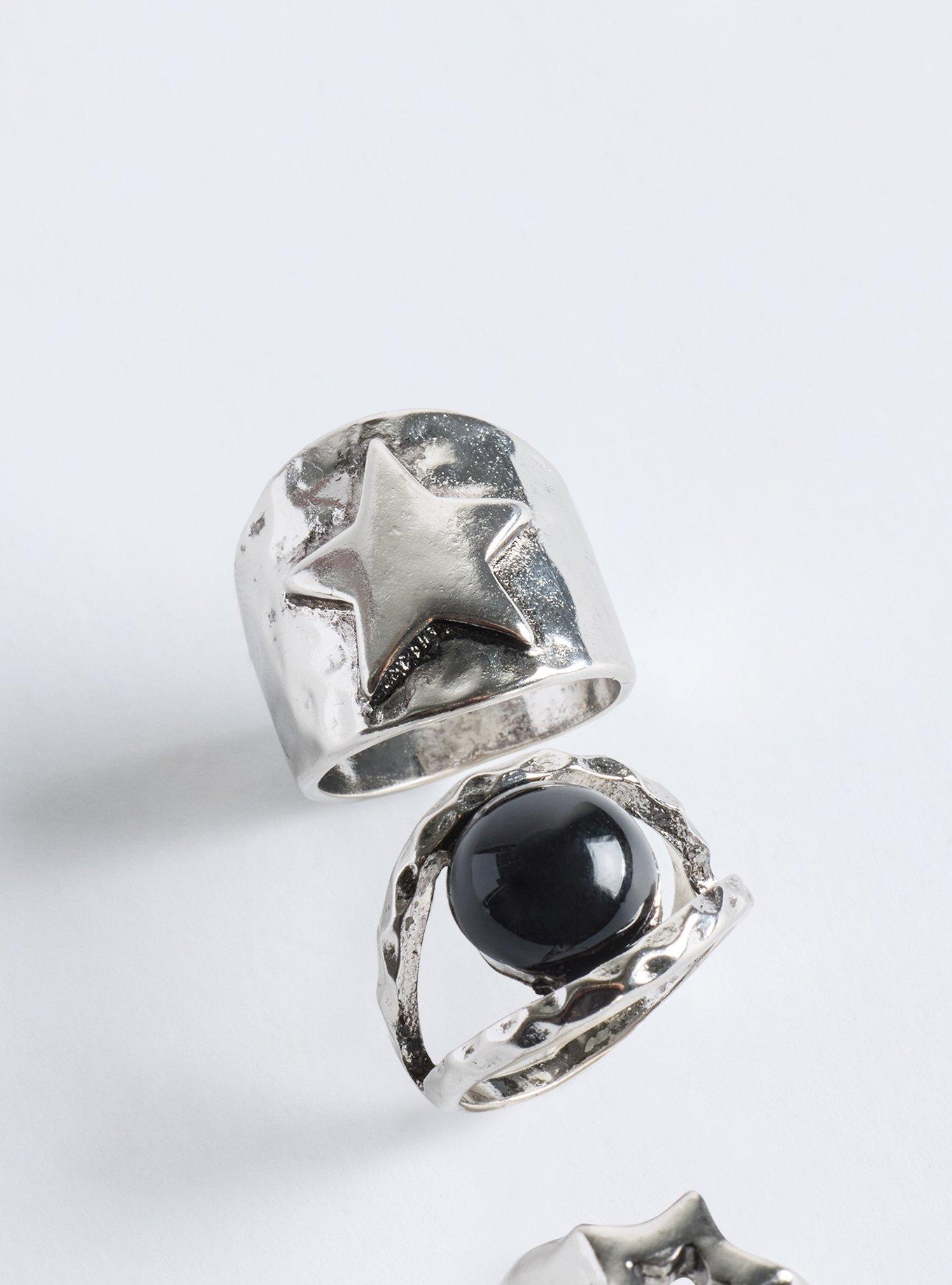 Star Ring Set, SILVER, alternate