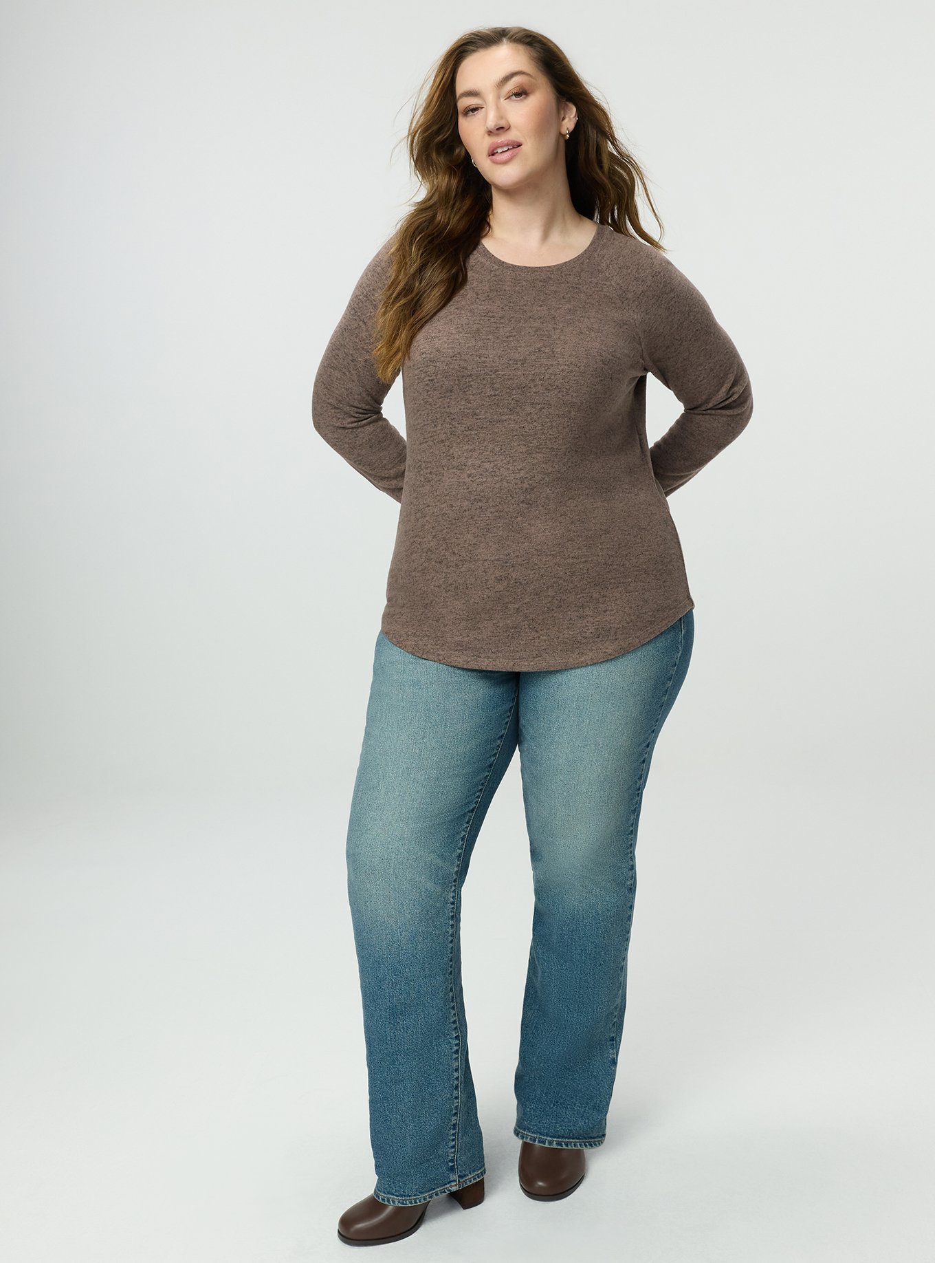 Super Soft Plush Raglan Tee, DEEP TAUPE, alternate