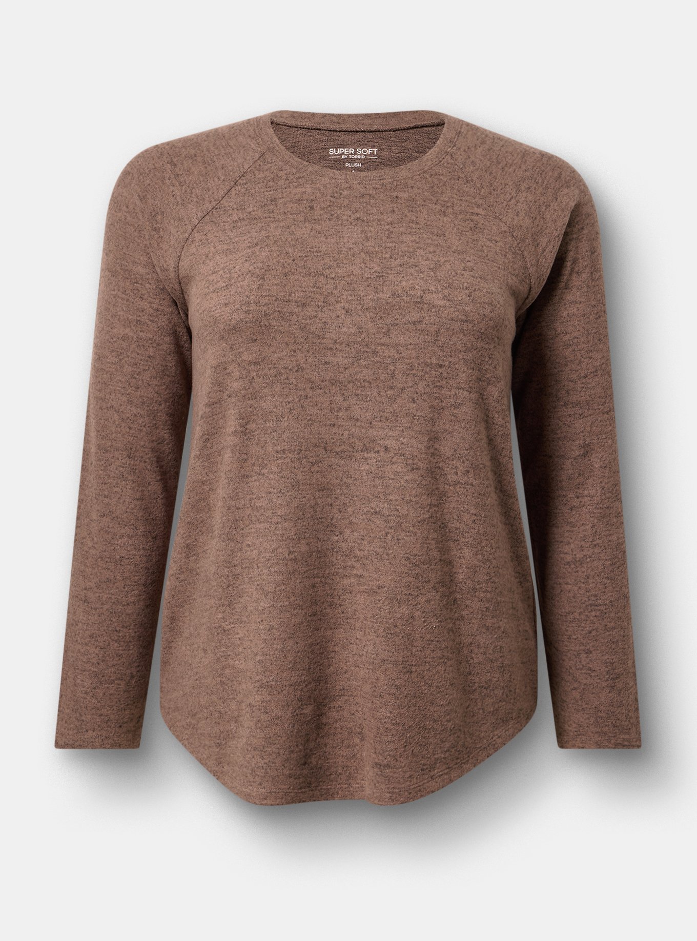 Super Soft Plush Raglan Tee, DEEP TAUPE, flat
