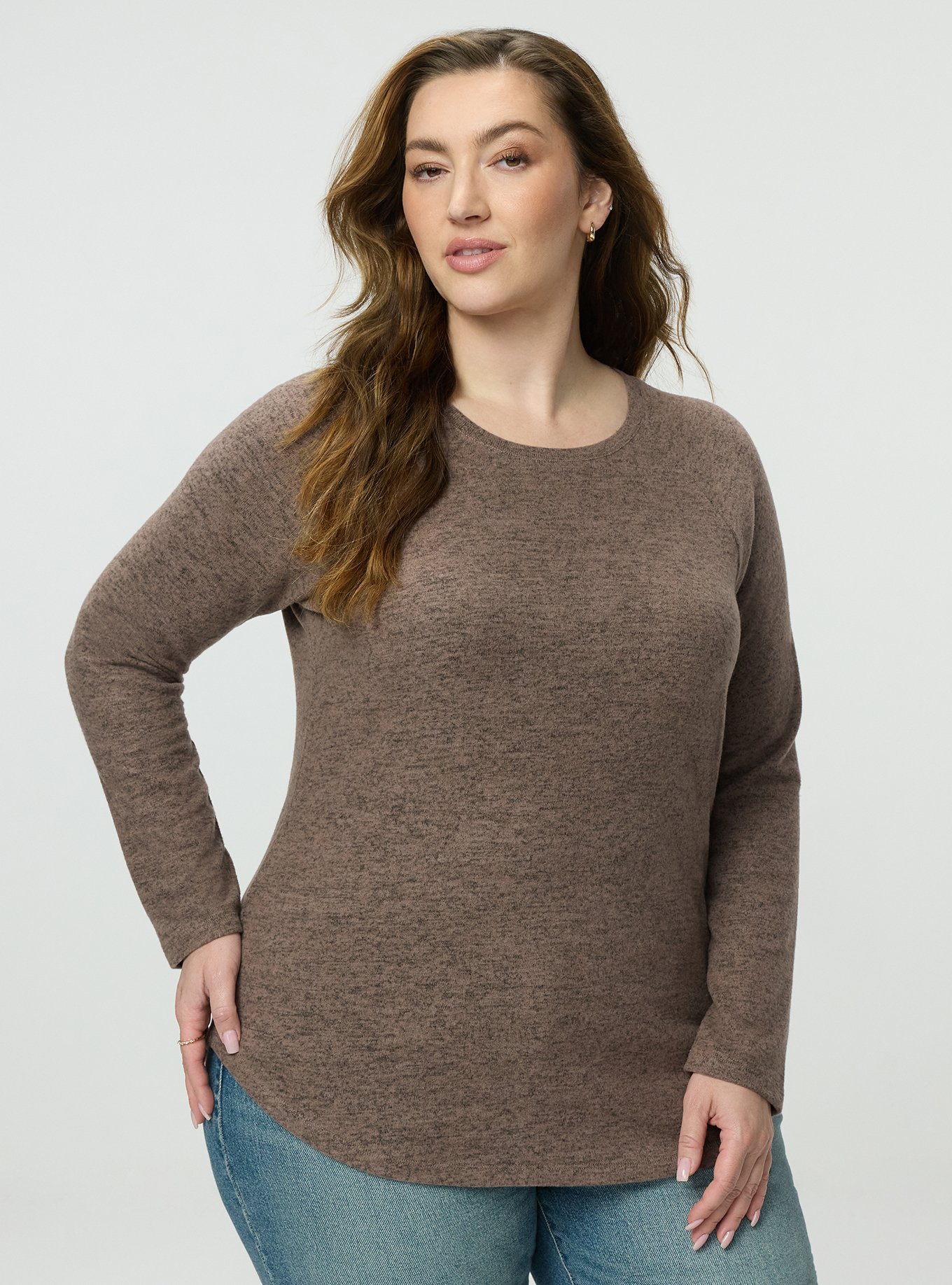 Super Soft Plush Raglan Tee, DEEP TAUPE, hi-res