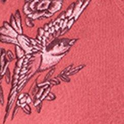 Cozy Fleece Elbow Sleeve V-Neck Sweatshirt, FLORAL BIRDS EARTH RED, swatch