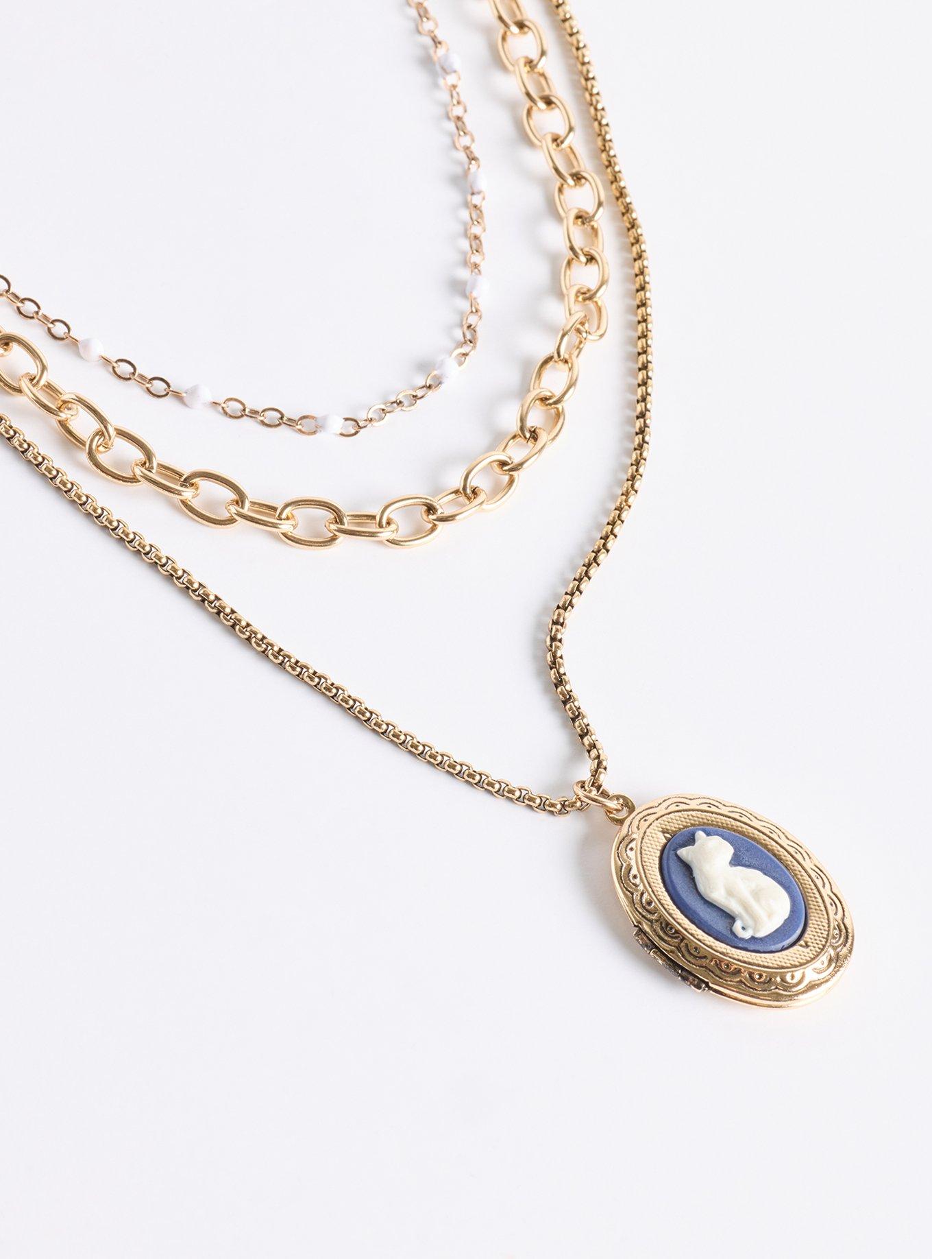 Cat Locket Necklace, , alternate