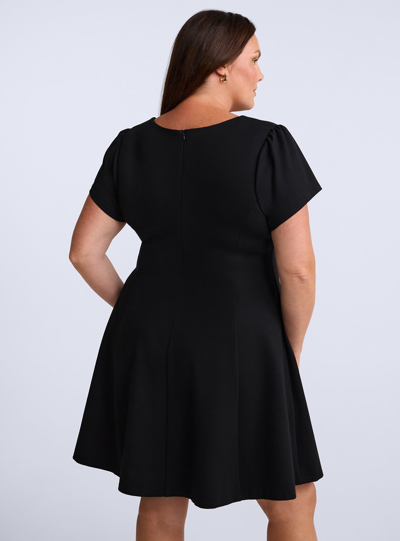 Belle Isle Bow Fit & Flare Dress, DEEP BLACK, alternate
