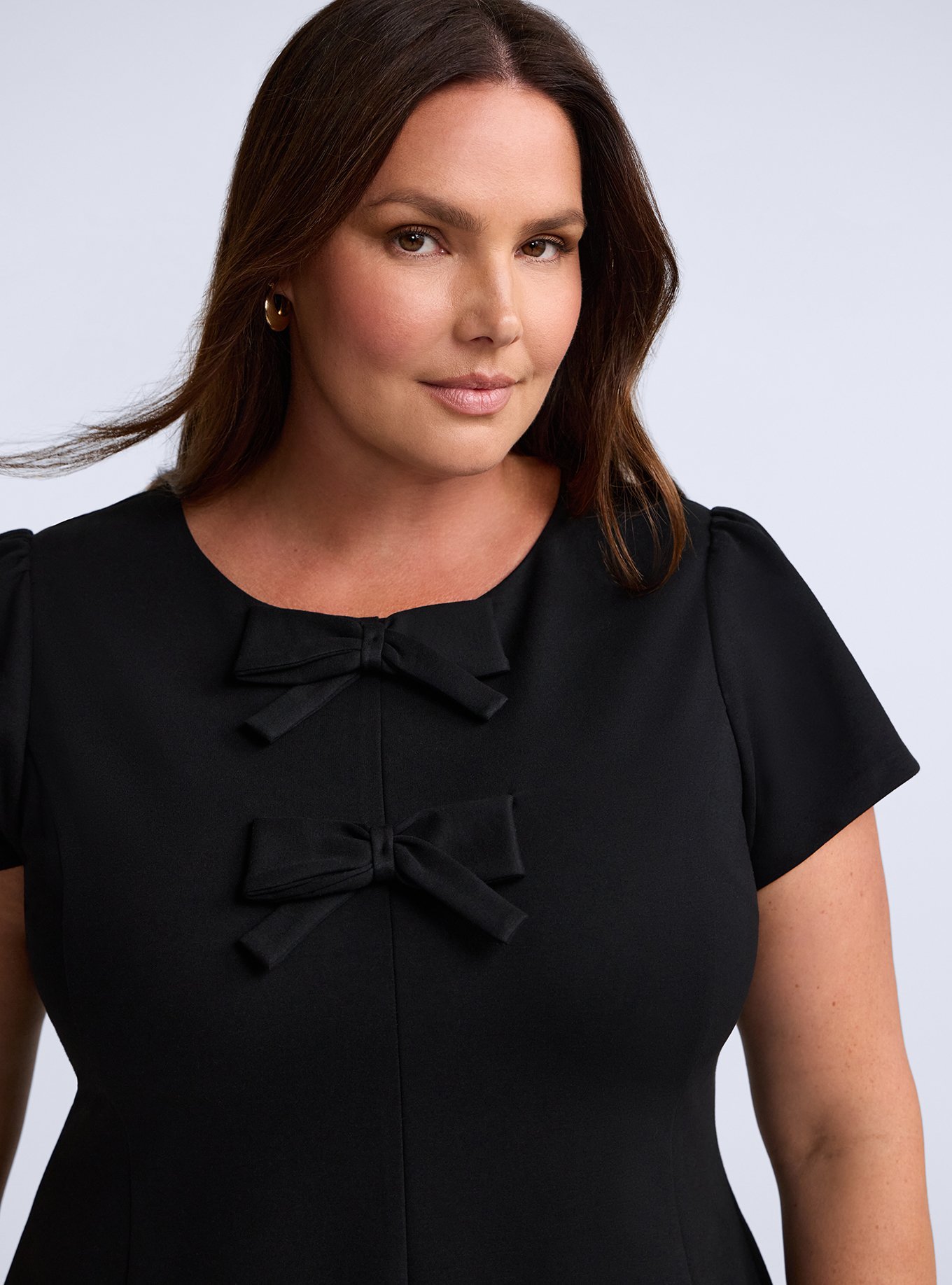 Belle Isle Bow Fit & Flare Dress, DEEP BLACK, alternate