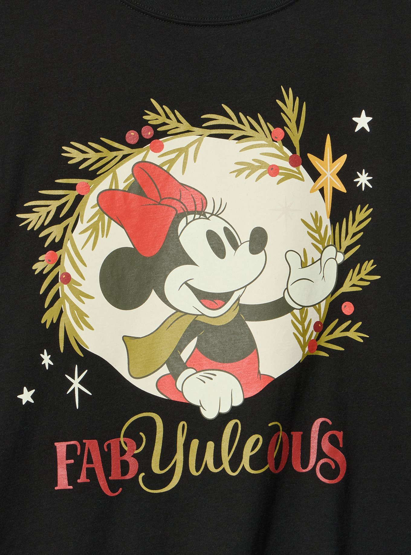 Disney Minnie Mouse Christmas Classic Cotton Crew Tee, DEEP BLACK, alternate