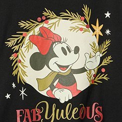 Disney Minnie Mouse Christmas Classic Cotton Crew Tee, DEEP BLACK, swatch