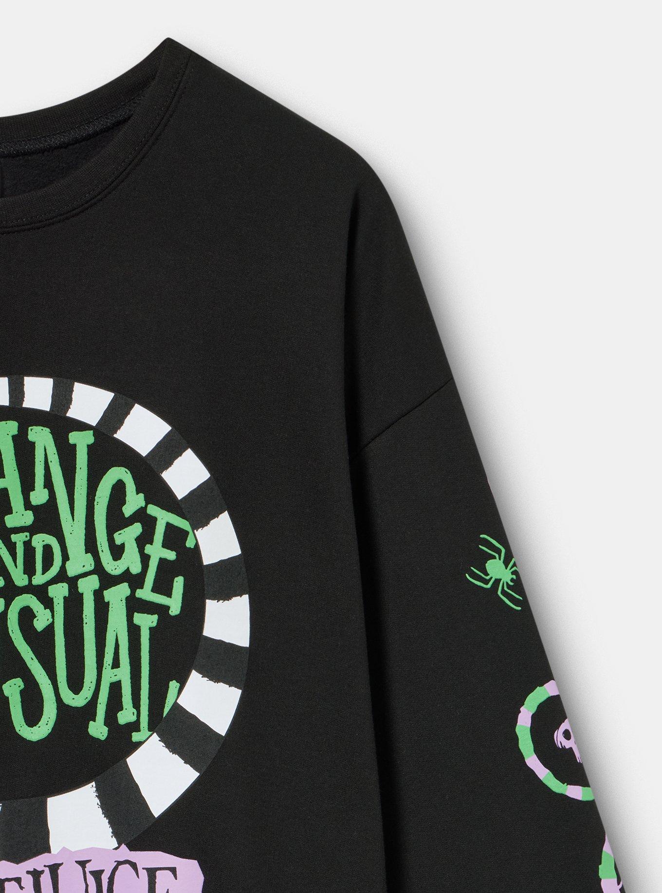 Beetlejuice Relaxed Fleece Sweatshirt, DEEP BLACK, alternate