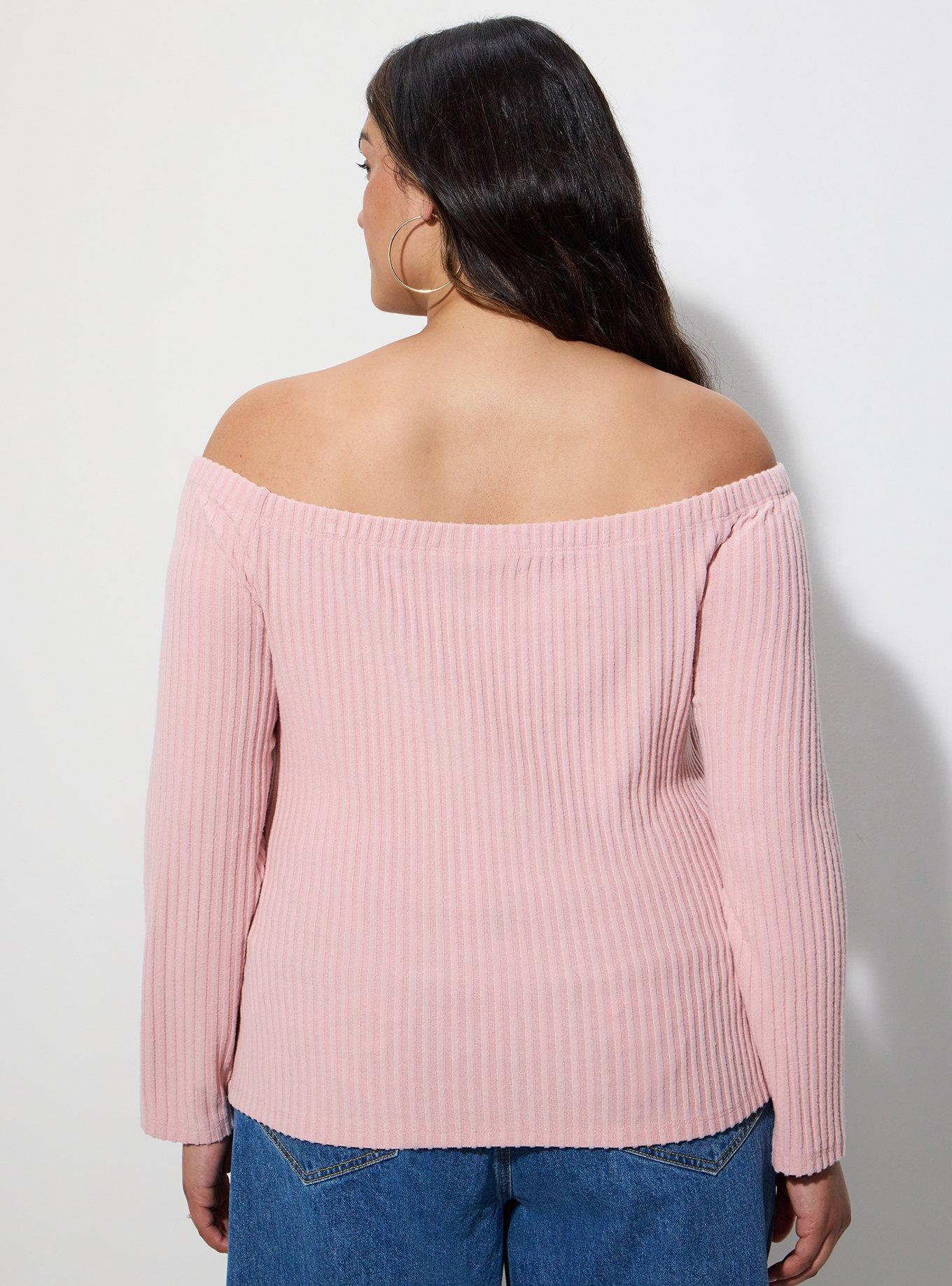 LoveSick Off Shoulder Bow Top, SILVER PINK, alternate