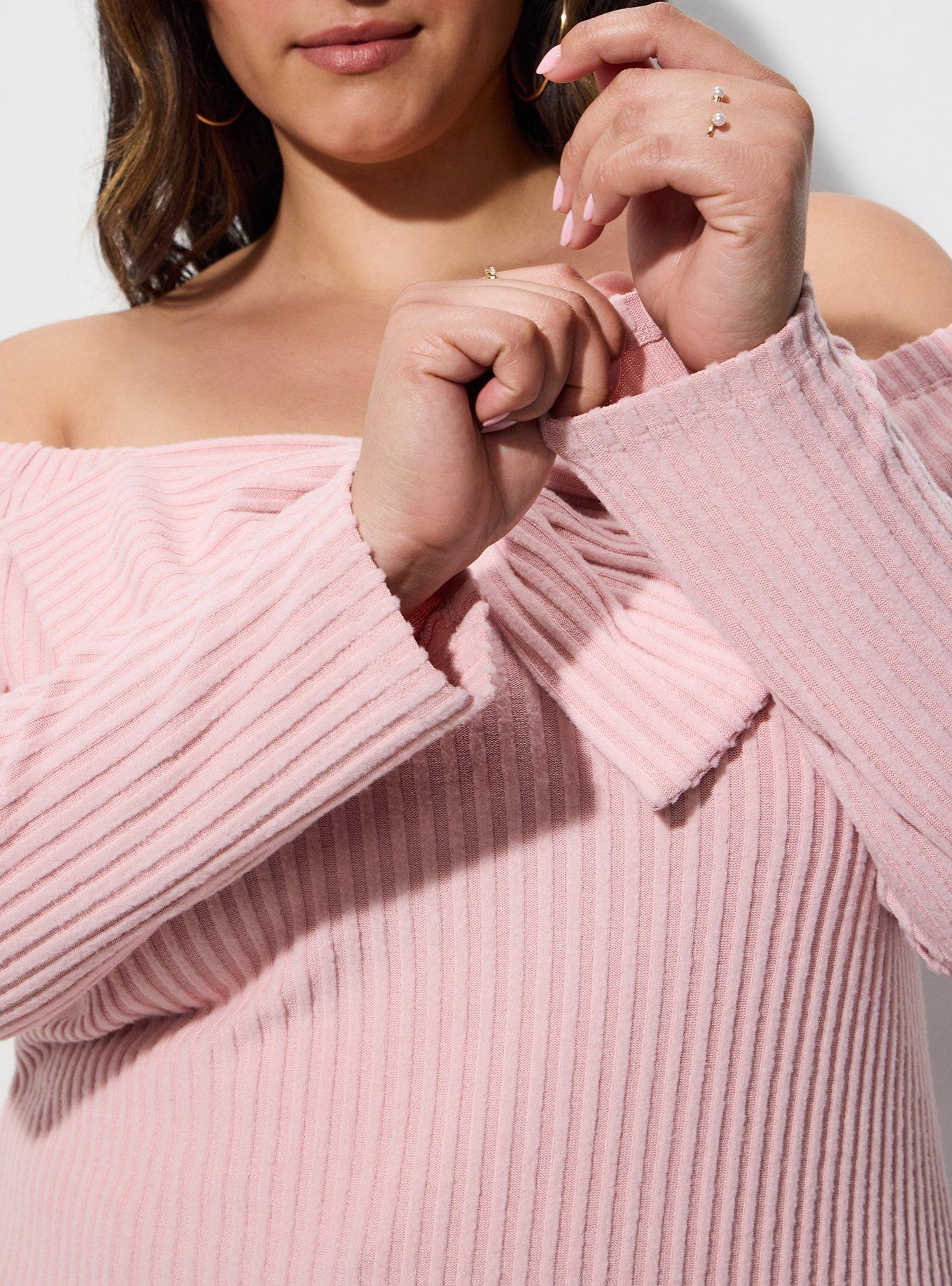 LoveSick Off Shoulder Bow Top, SILVER PINK, alternate
