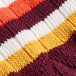 Cable Knit Varsity Crew Sock, WINE, swatch