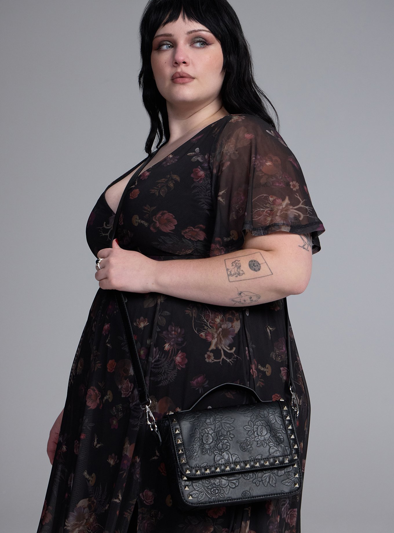 Nightfall Studded Rose Crossbody Bag, , alternate