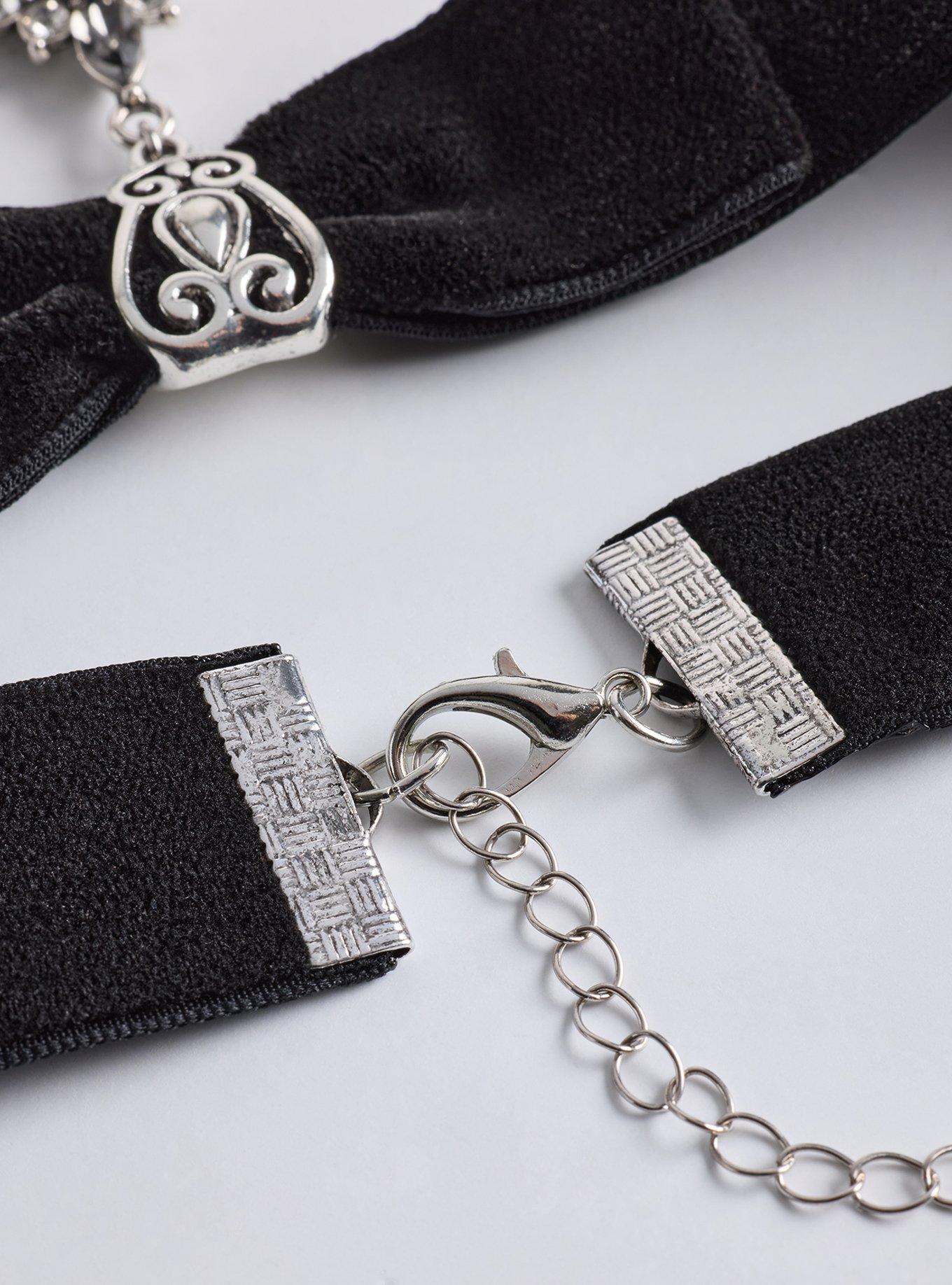 Velvet Statement Pendant Choker, , alternate