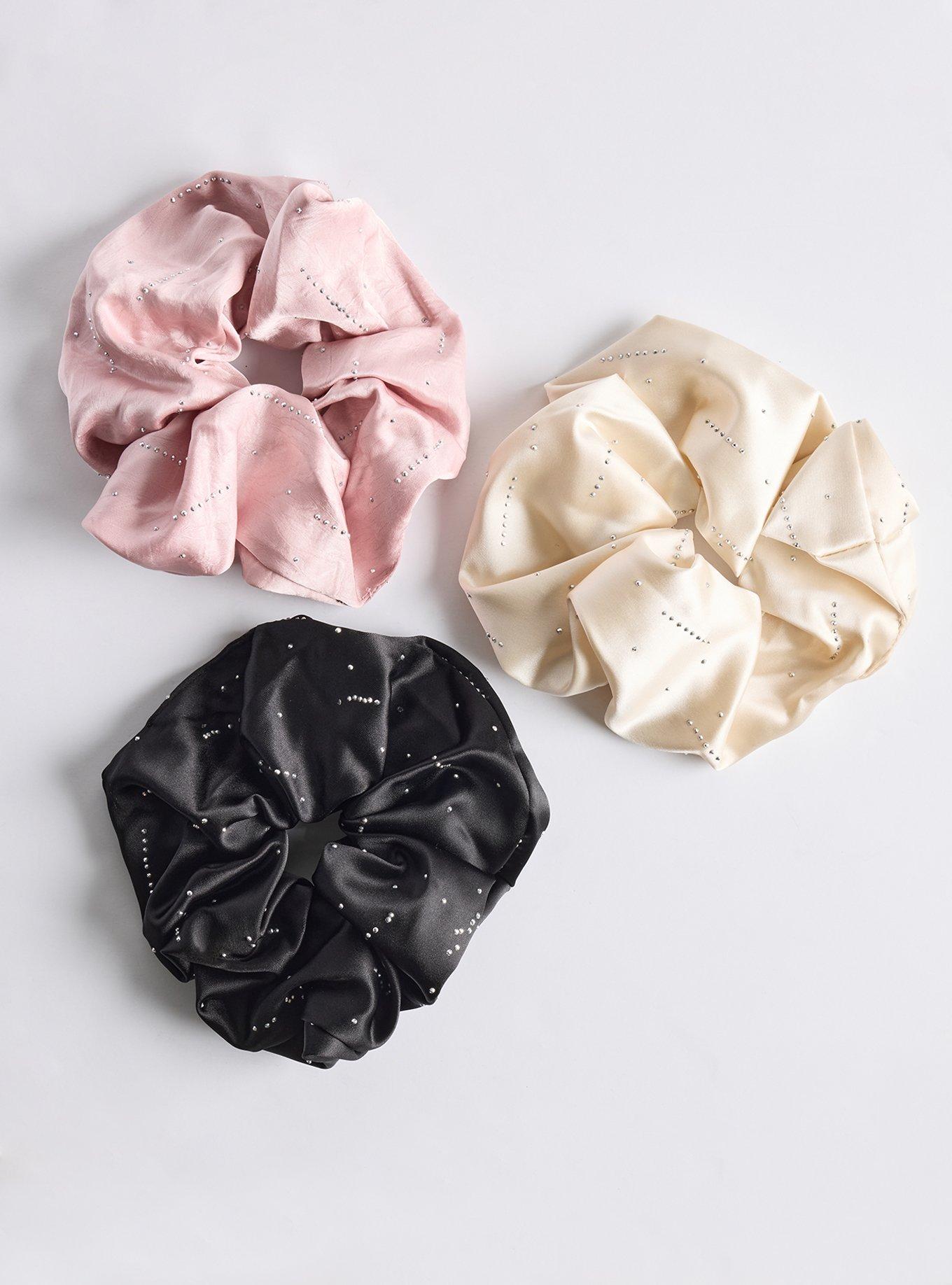 Oversized Satin Scrunchie Set, , hi-res
