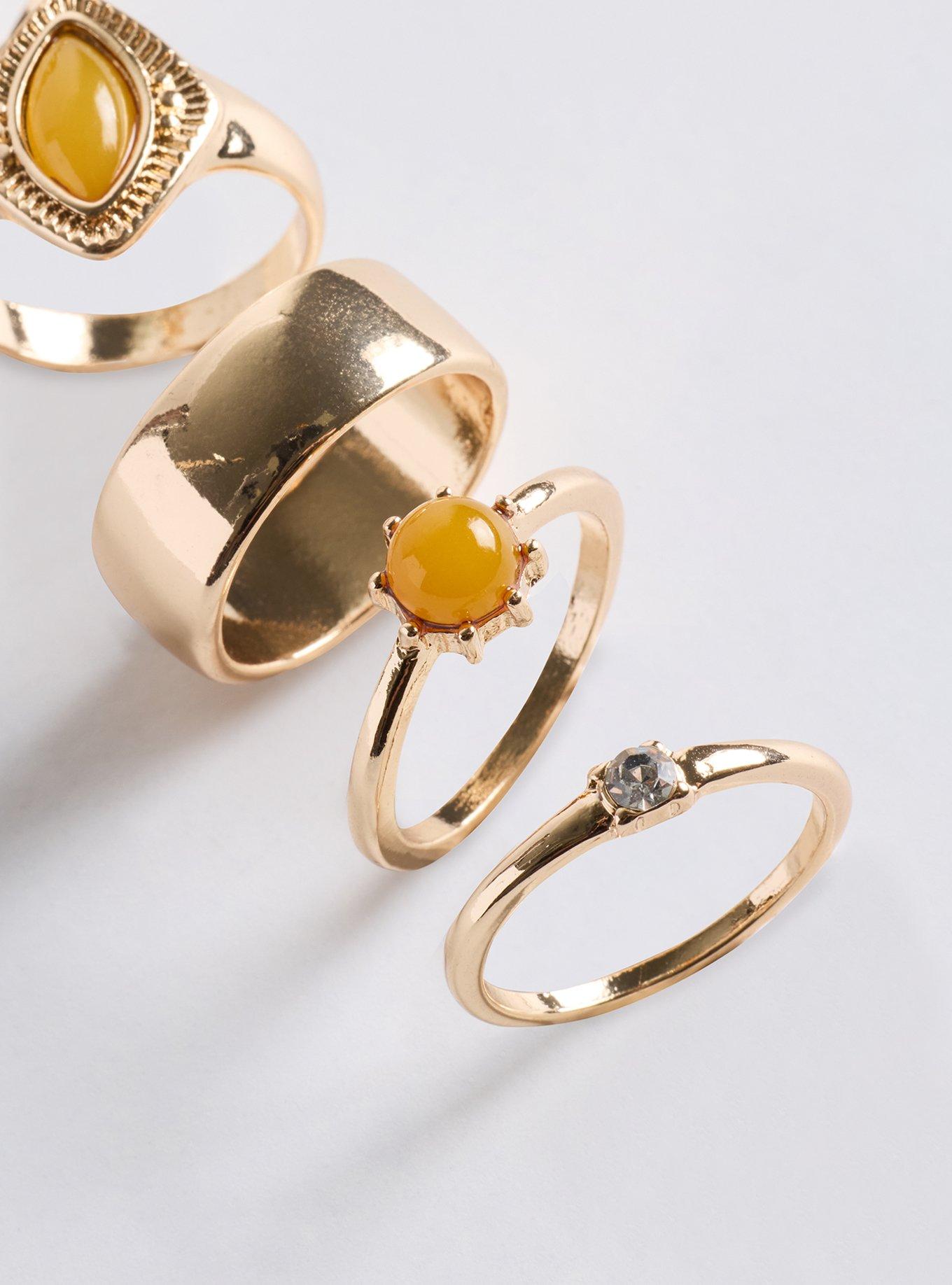 Gem Stone Ring Set, GOLD, alternate