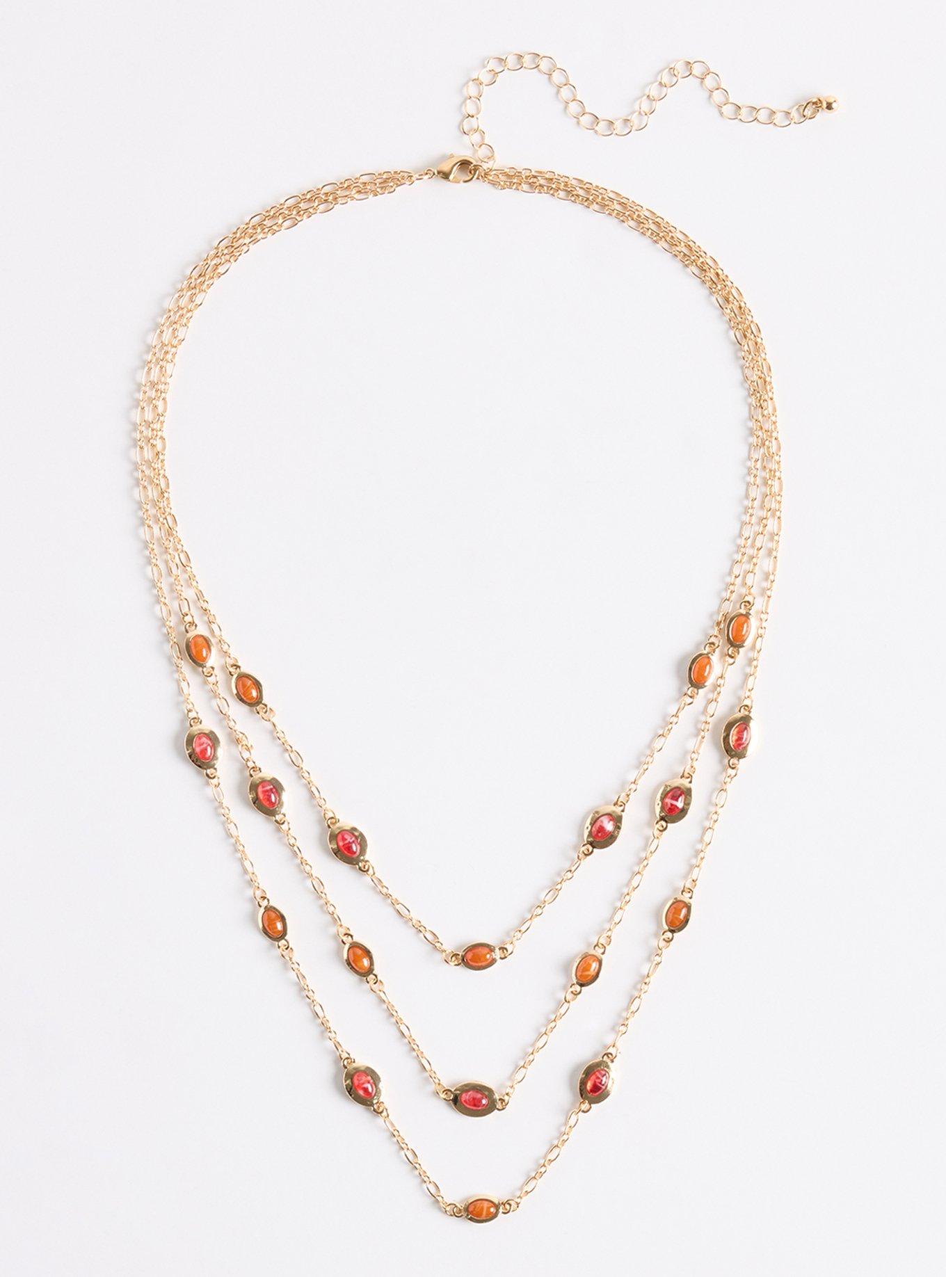 Layered Dainty Beaded Necklace, , hi-res