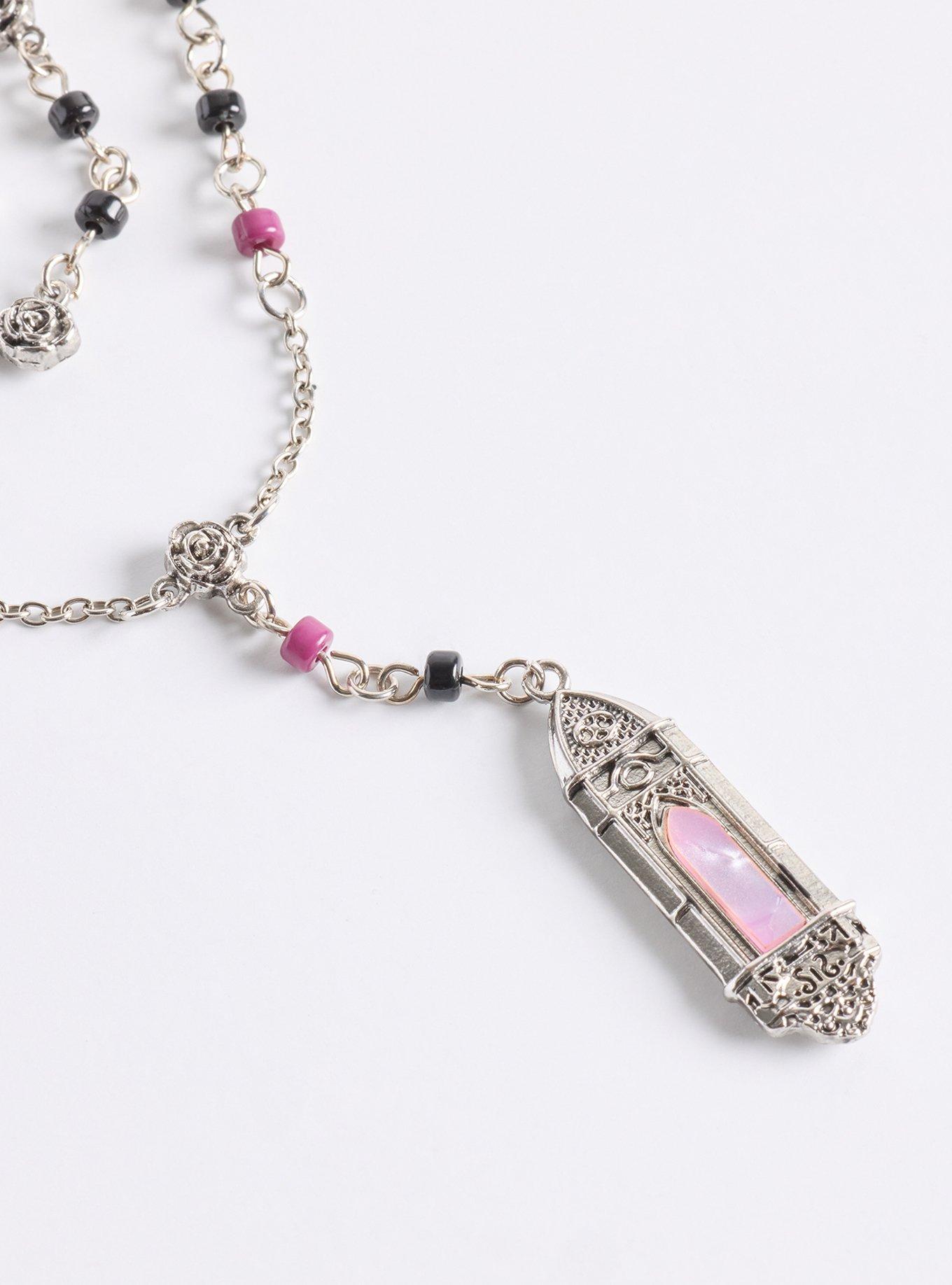 Layered Pendant Cross Necklace, , alternate