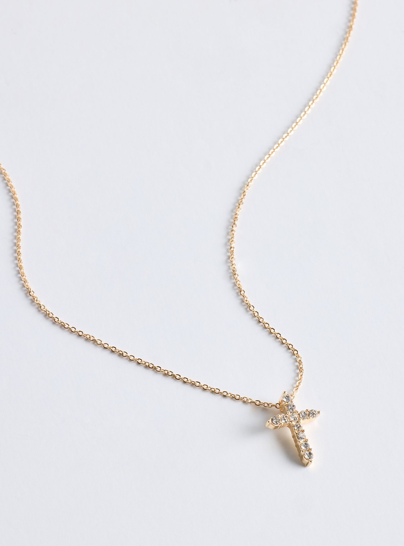 Crystal Cross Pendant Necklace, , alternate