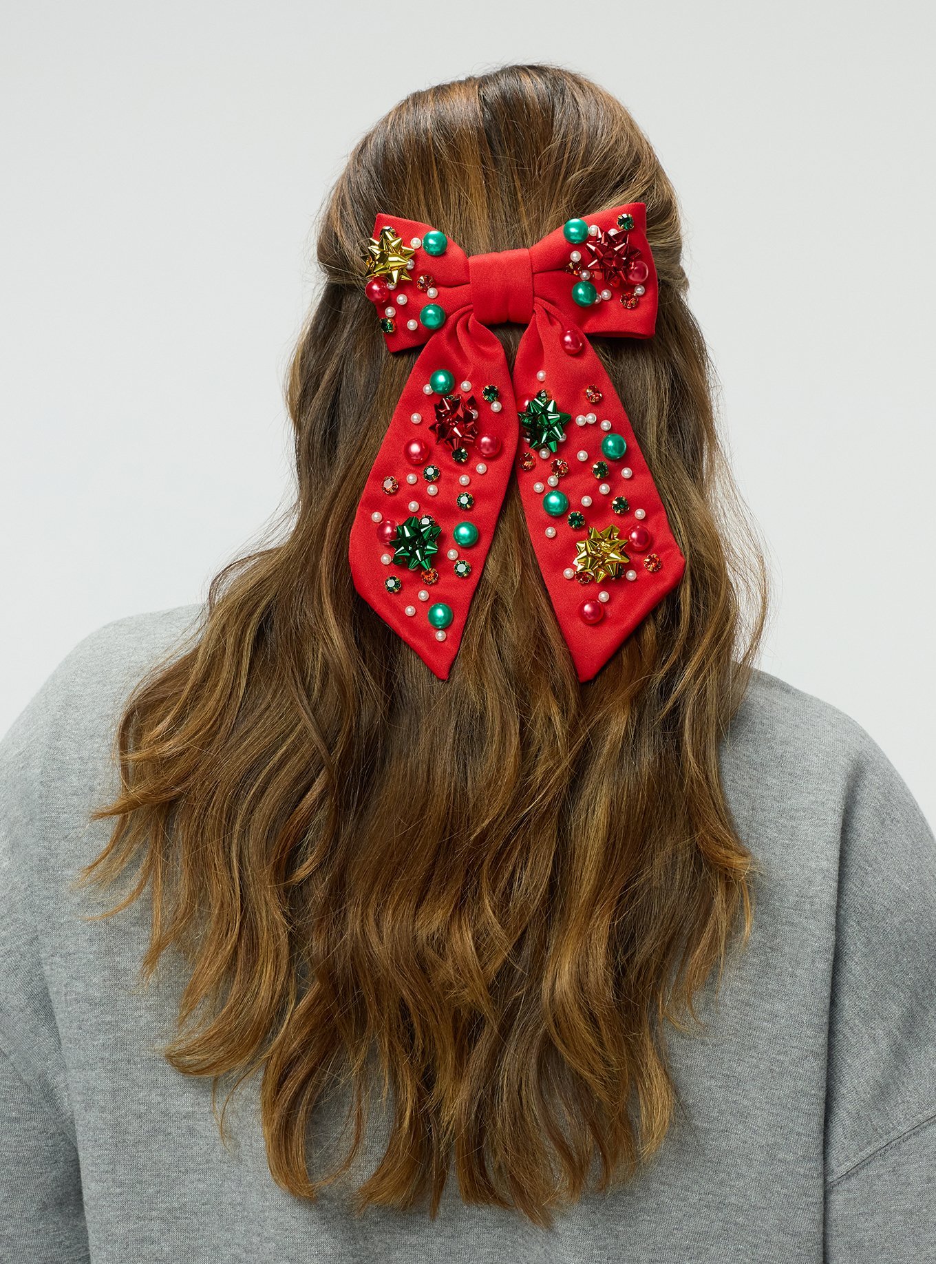 Festive Hair Bow, , alternate