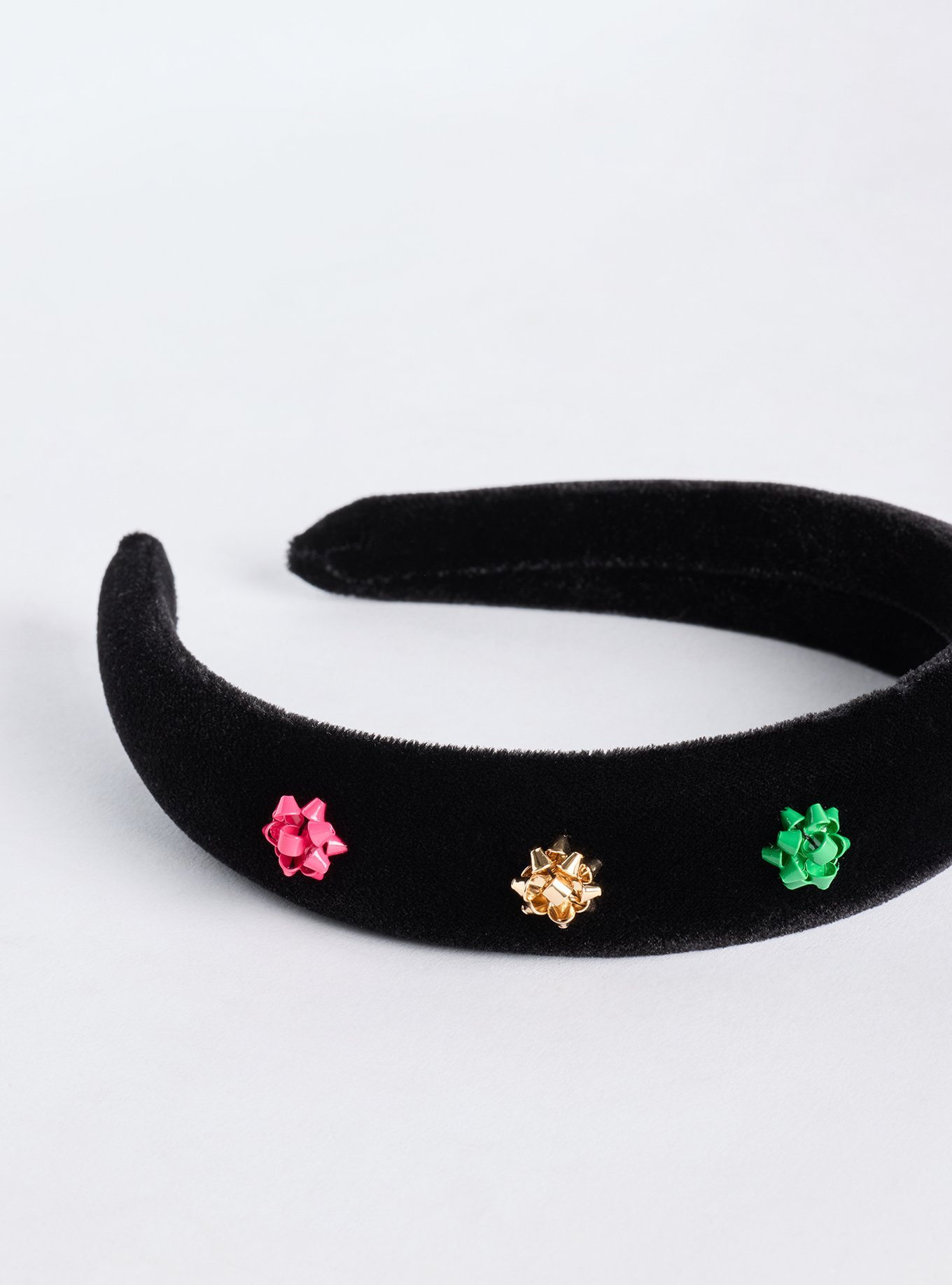 Velvet Gift Bow Charm Headband, , alternate