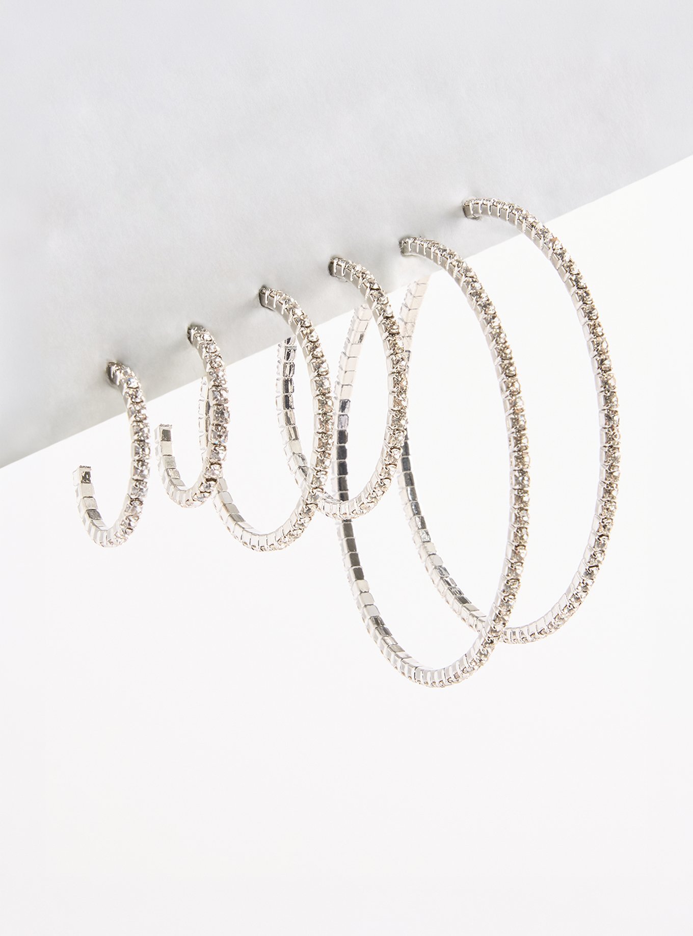 Rhinestone Hoop Set, , hi-res