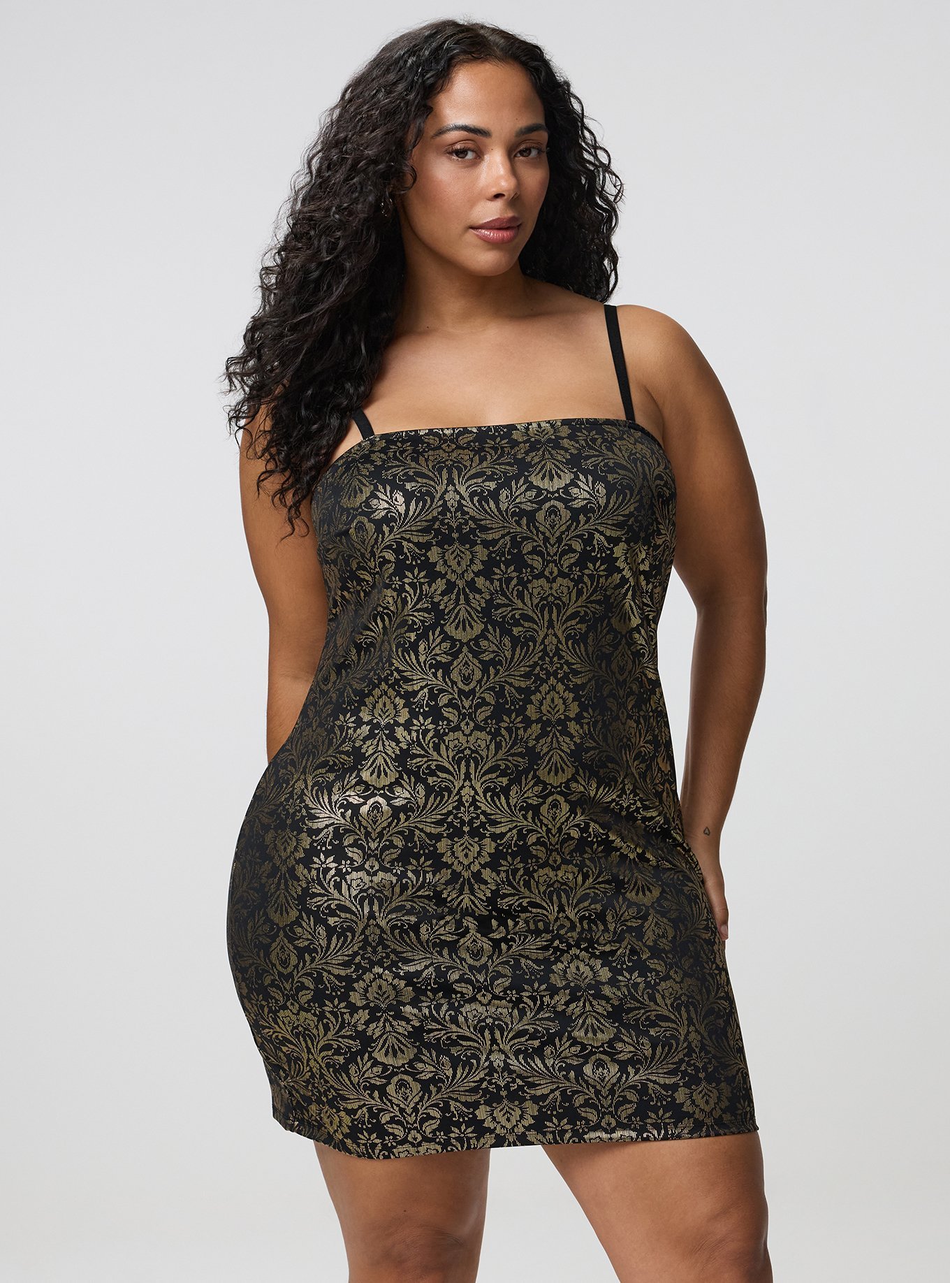 Studio Mini Sleeveless Dress, VINE DAMASK GOLD, alternate