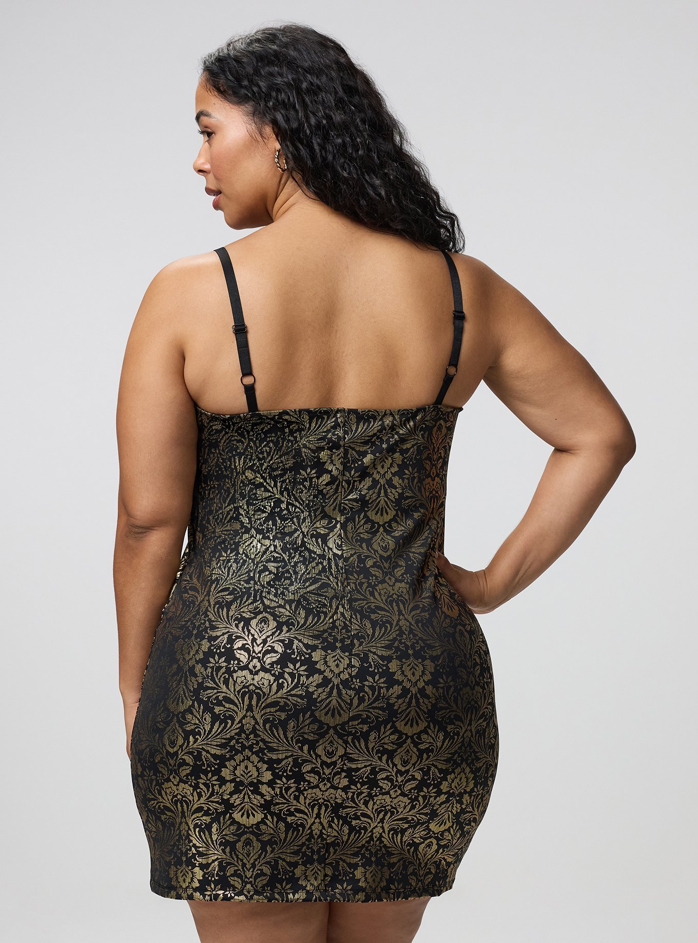 Studio Mini Sleeveless Dress, VINE DAMASK GOLD, alternate