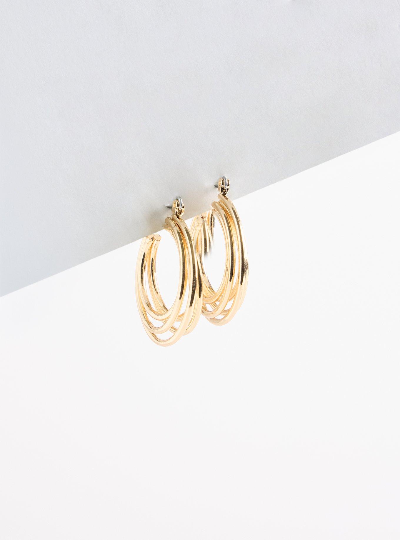 Triple Stacked Hoop Earring, , hi-res