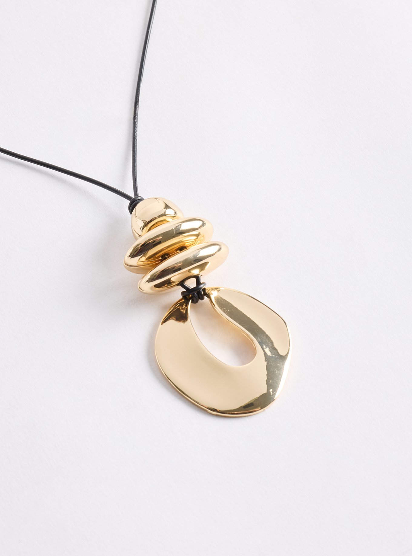 Plus Size Teardrop Cord Necklace, , alternate