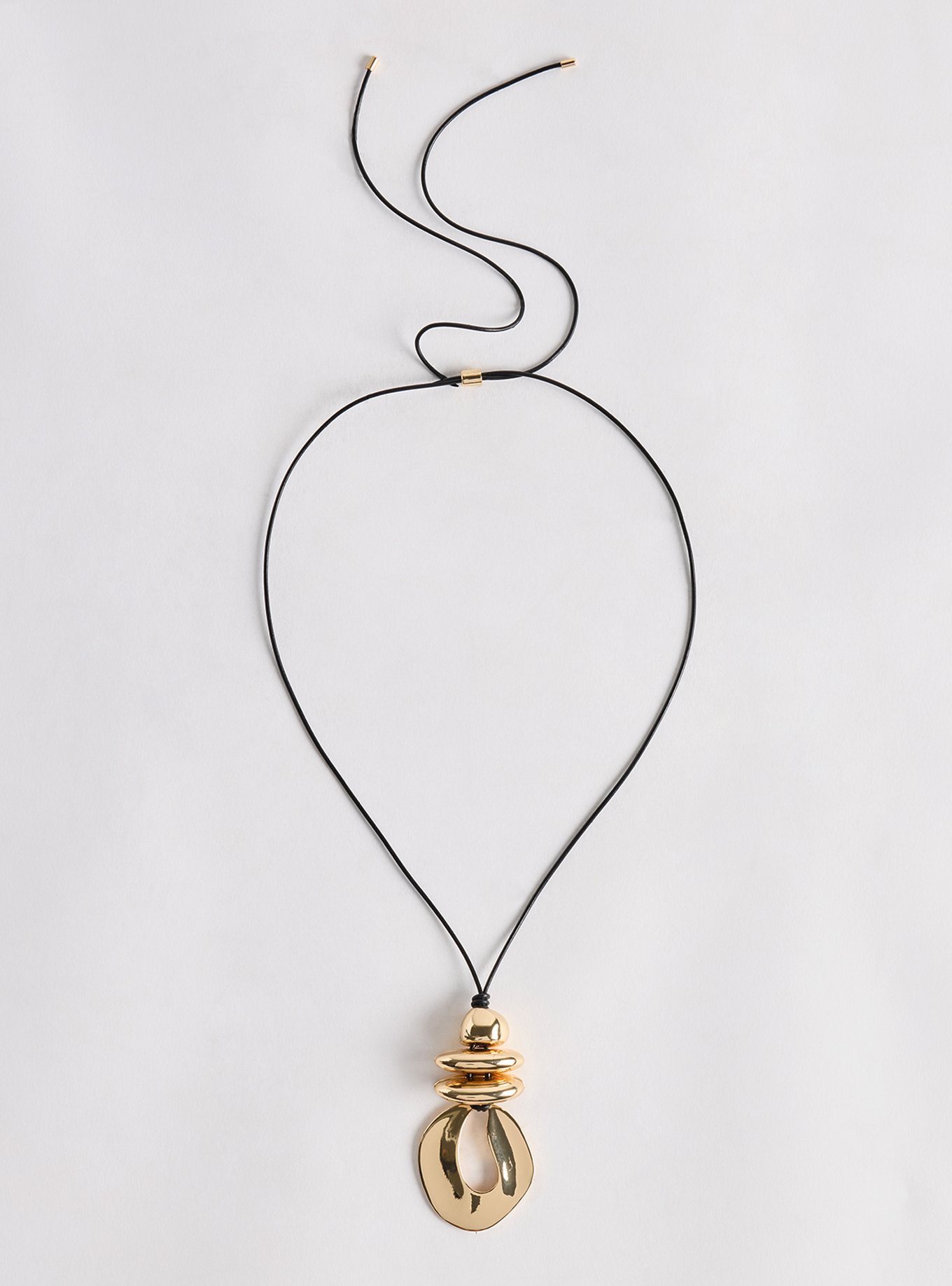 Plus Size Teardrop Cord Necklace, , hi-res