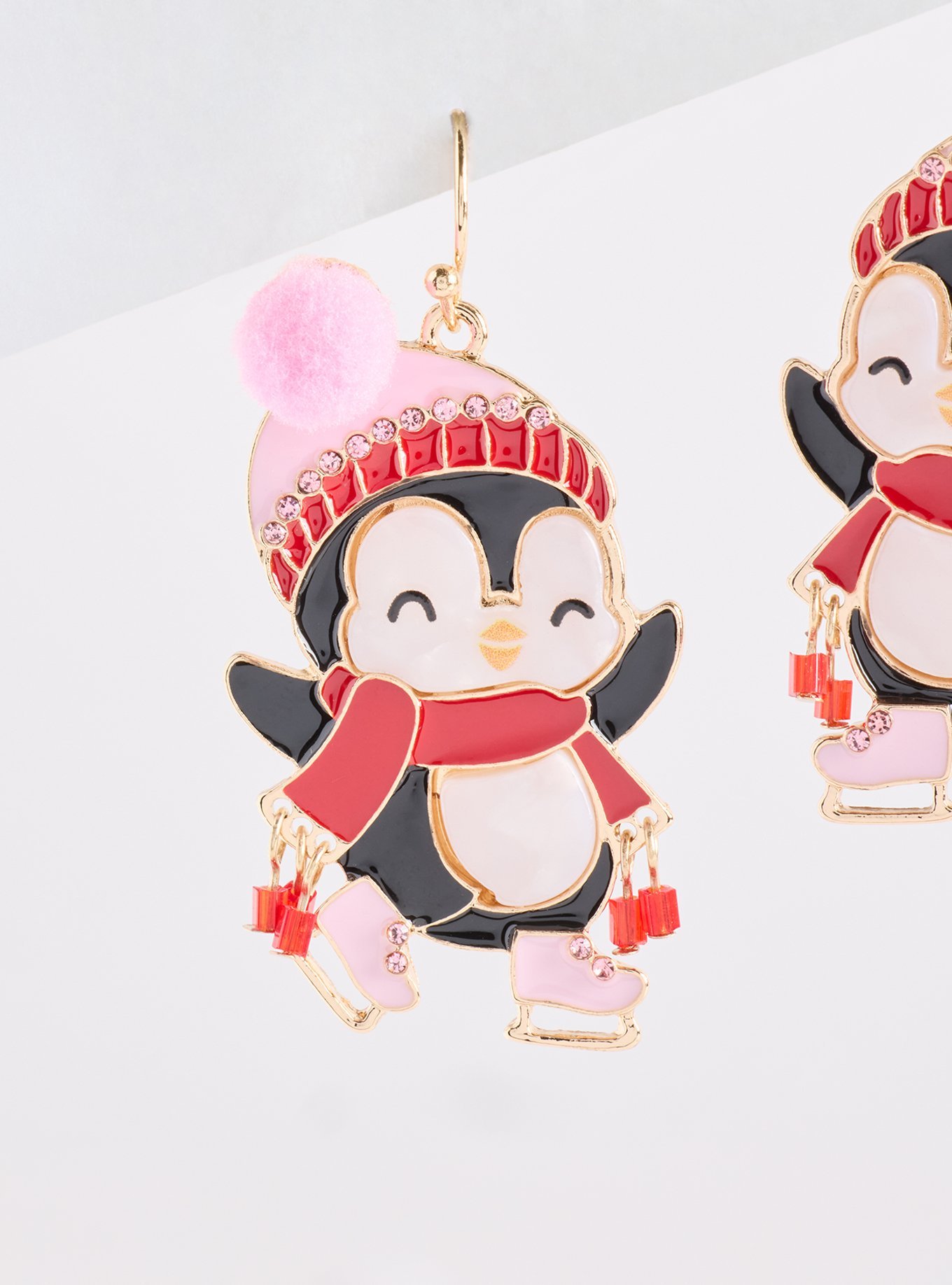 Skating Penguin Earring, , alternate