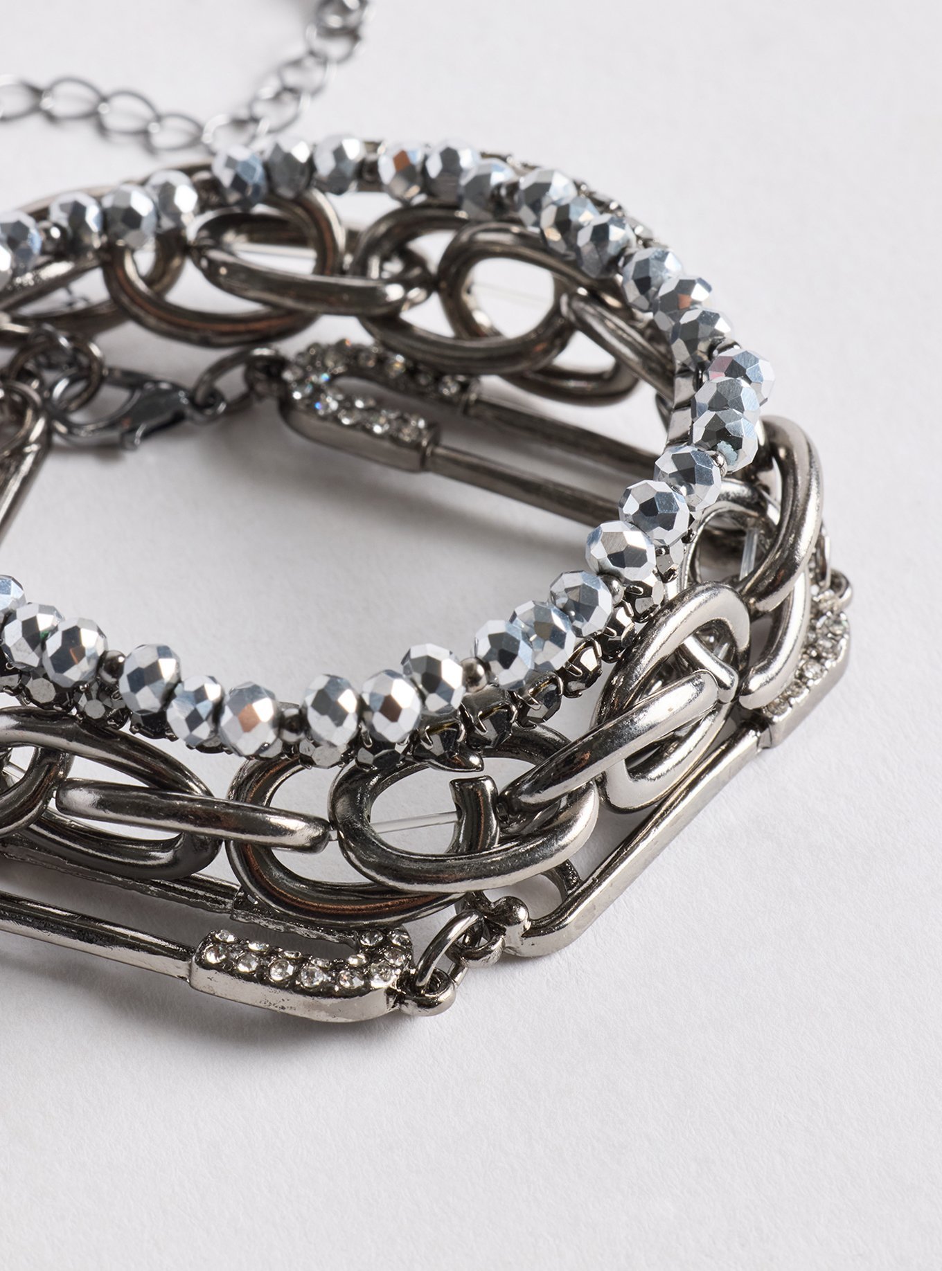 Chain Bracelet Set, SILVER, alternate