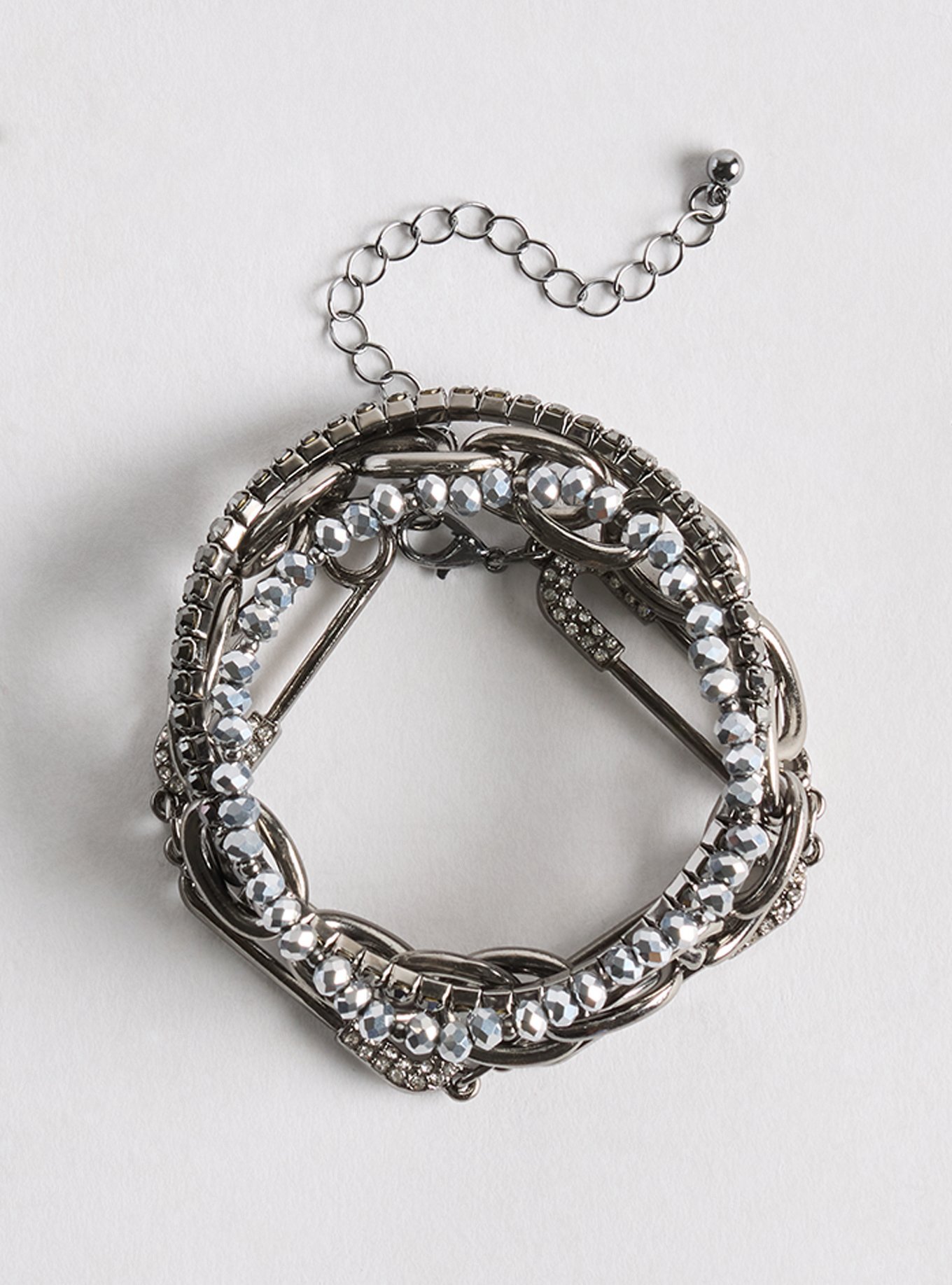 Chain Bracelet Set, SILVER, hi-res